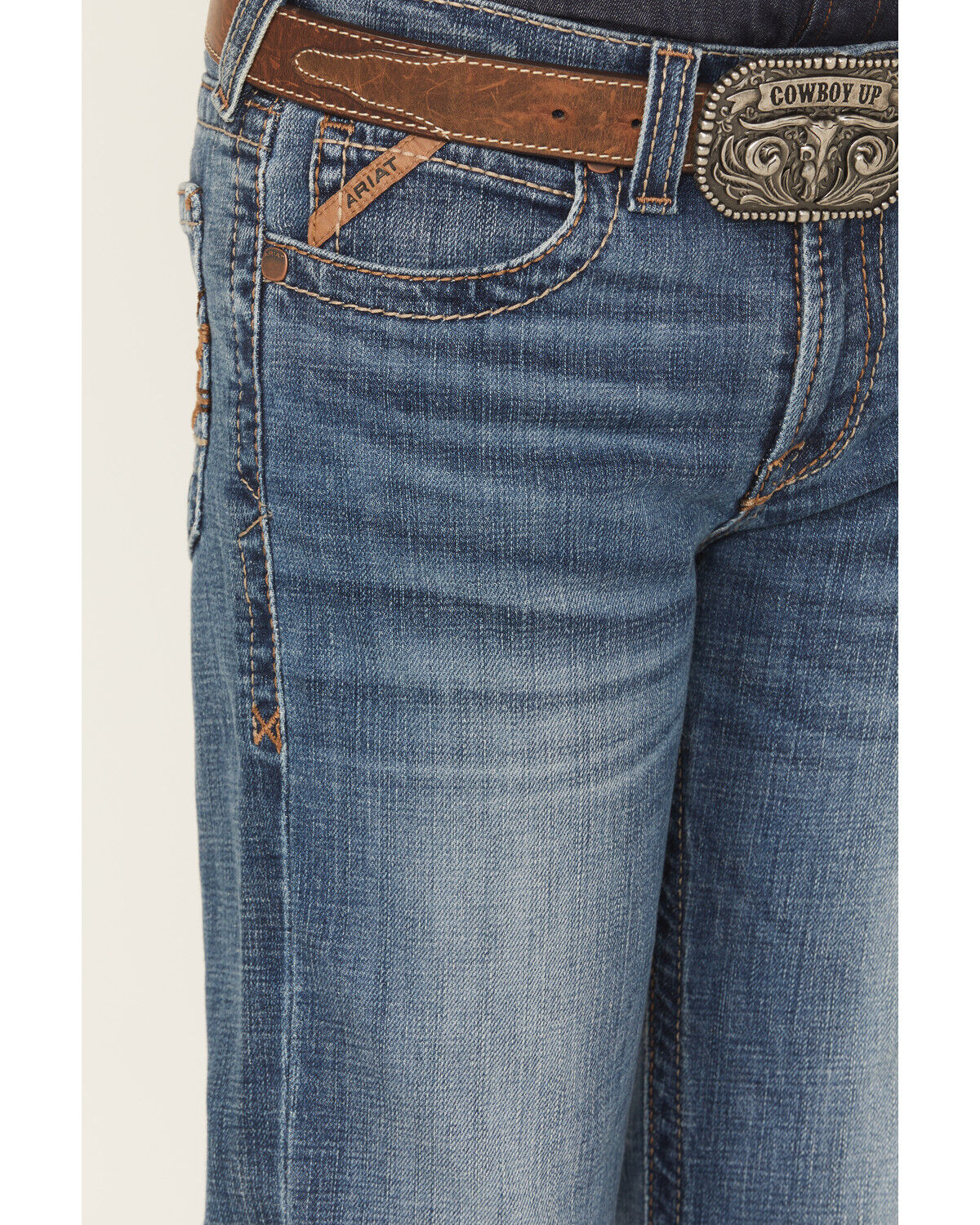 Ariat Boys' B5 Bennet Dark Wash Slim Straight Stretch Denim Jeans