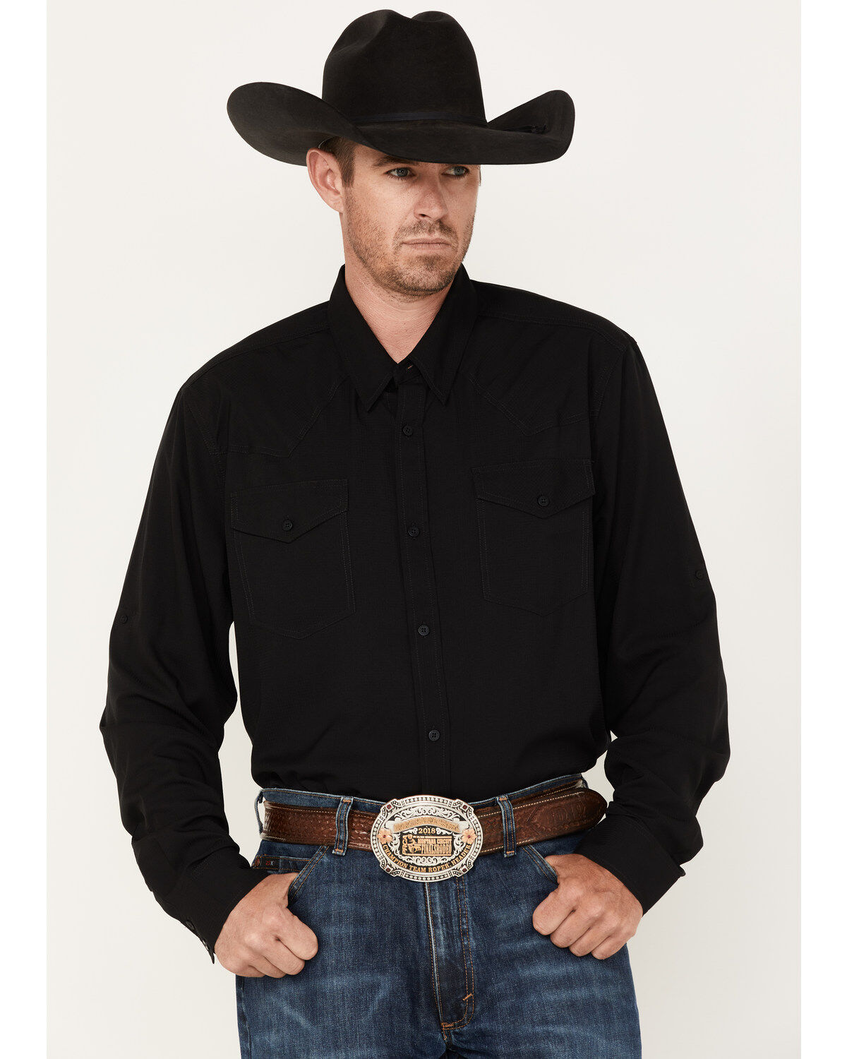RANK 45® Men's Roughie Performance Long Sleeve Button-Down Shirt