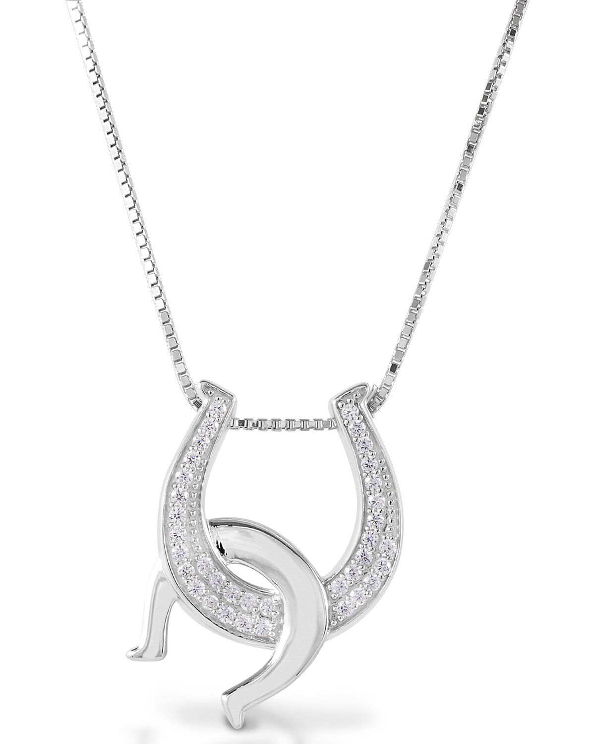 Kelly Herd Women's Clear Double Horseshoe Necklace