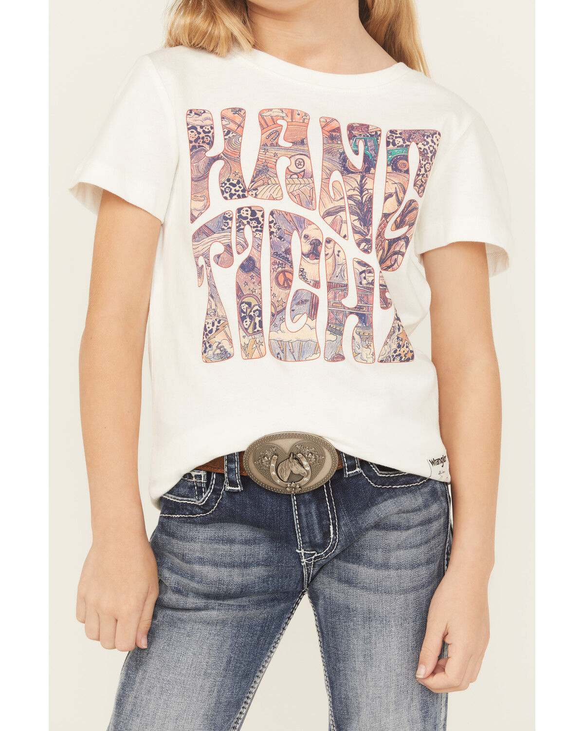 Wrangler X Lainey Wilson Girls' Hang Tight Short Sleeve Graphic Tee