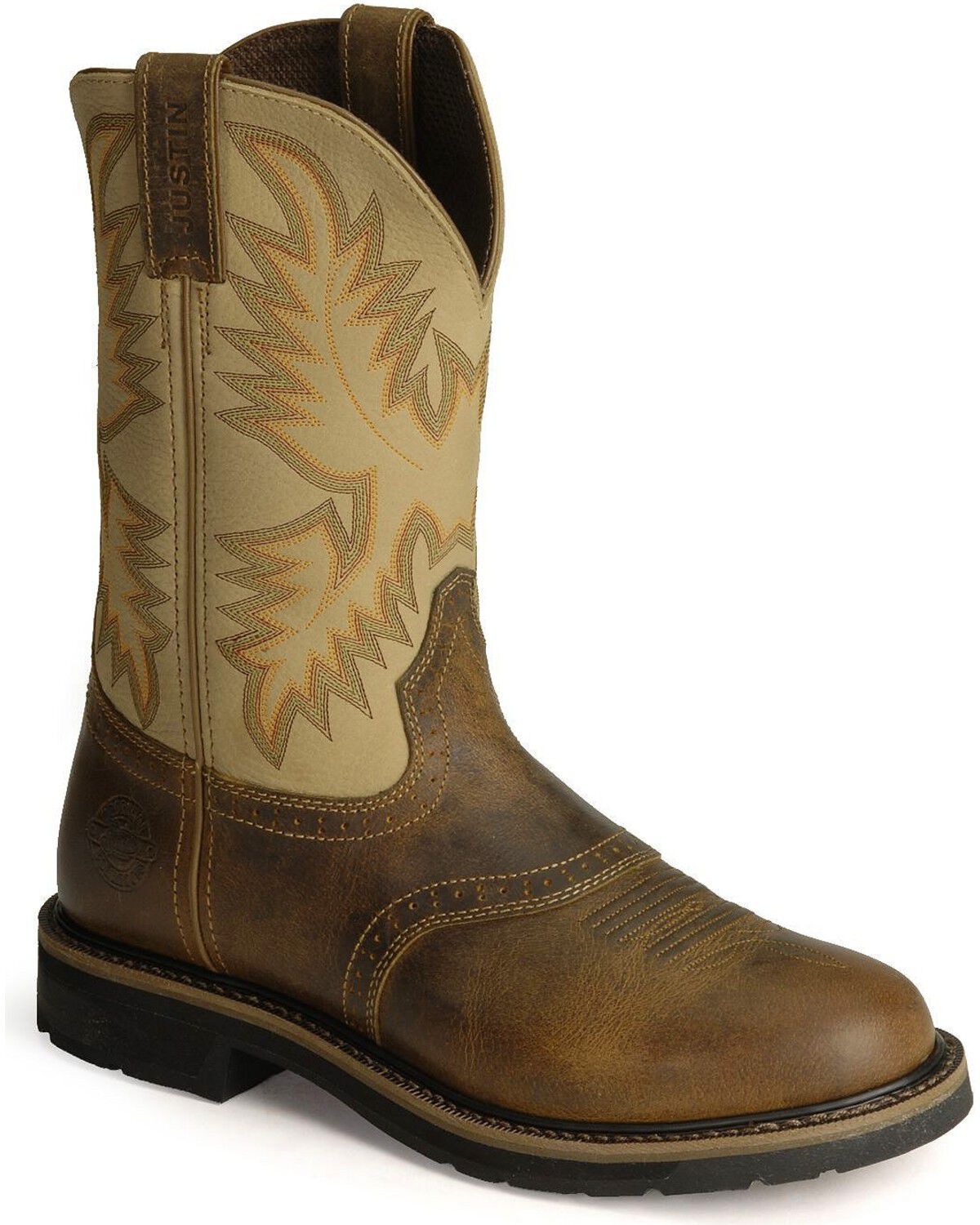 Justin Men's Stampede Superintendent Crème Work Boots - Round Soft Toe