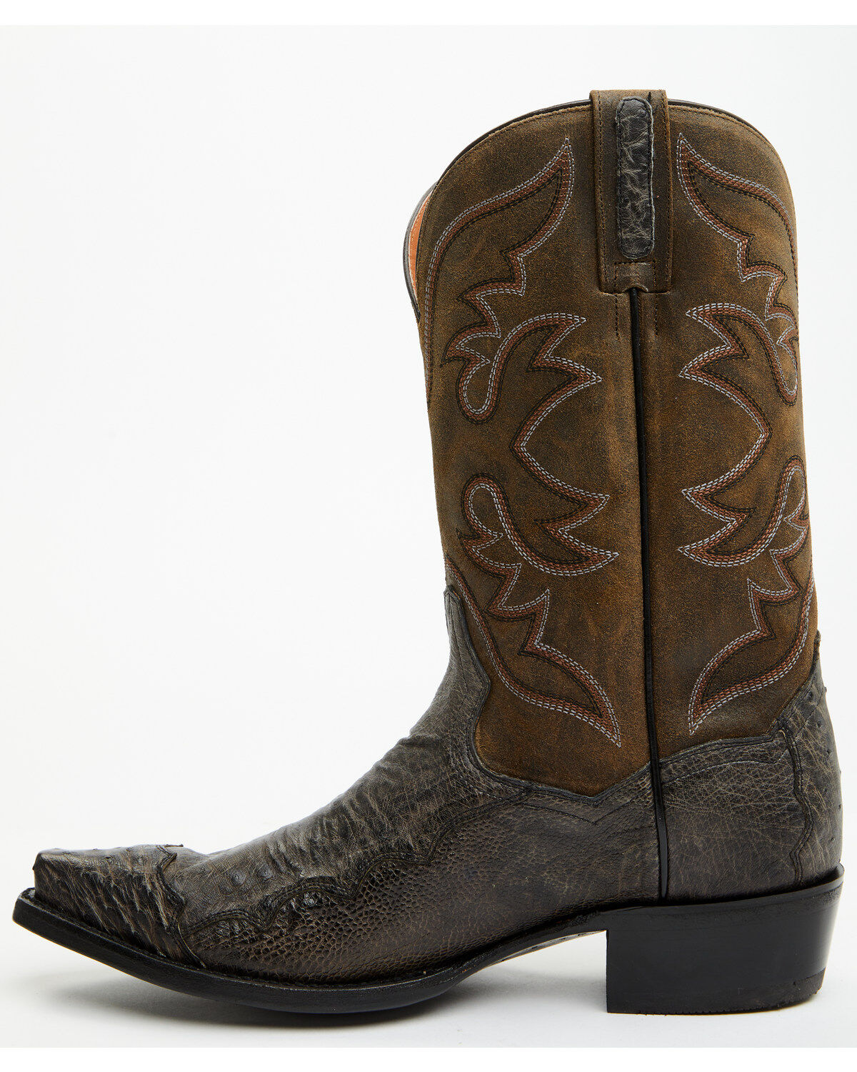 Dan Post Men's 12" Exotic Ostrich Western Boots - Snip Toe