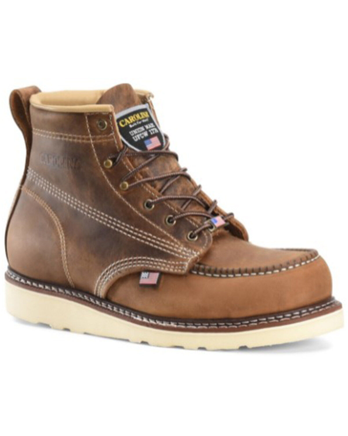 Carolina Men's 6" Domestic AMP USA Wedge Moc Work Boot - Steel Toe