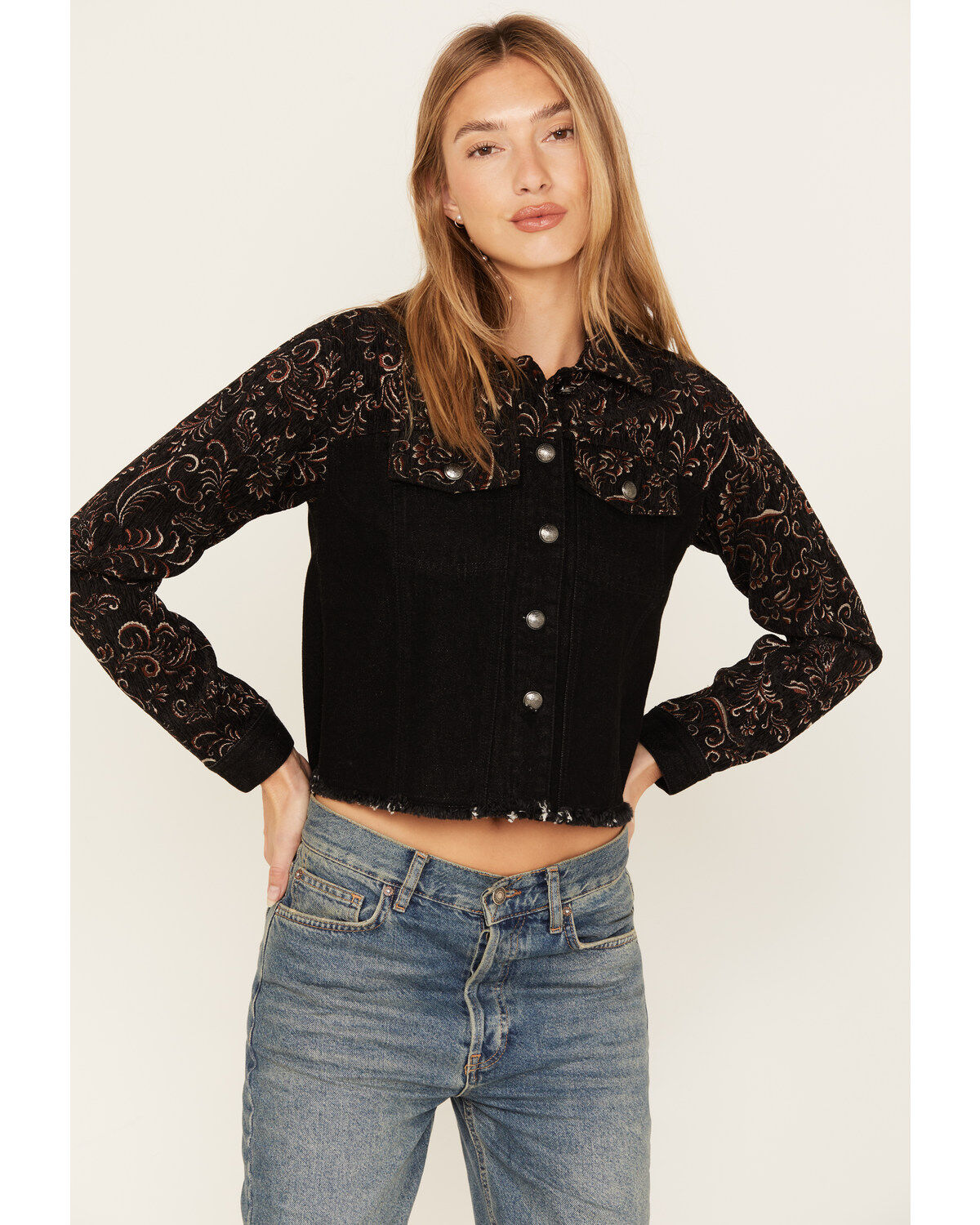 Shyanne Women's Brocade Trucker Jacket