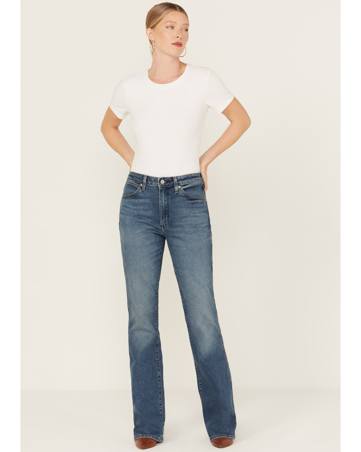 Wrangler Women's Westward Dark Wash High Rise Stretch Bootcut Jeans