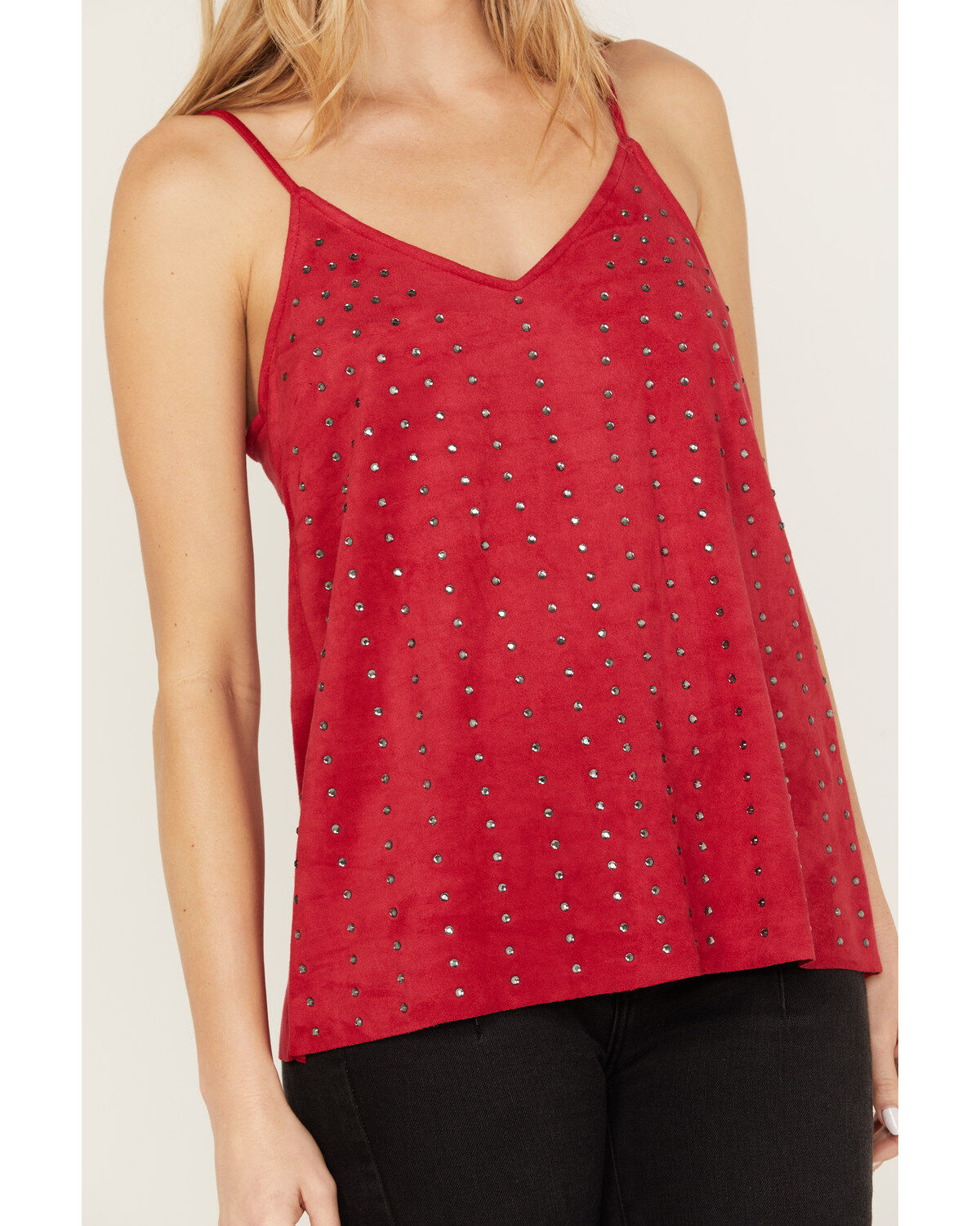 Vocal Women's Studded Faux Suede Cami Top