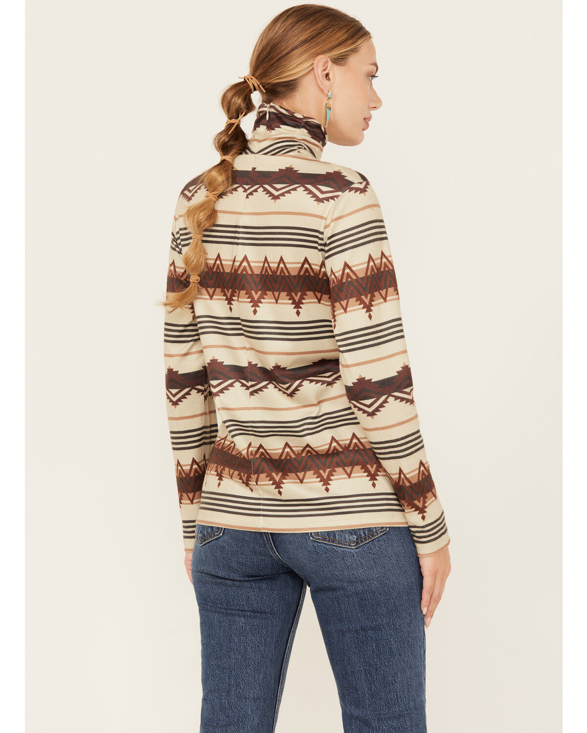 Tasha Polizzi Women's Zuri Southwestern Print Long Sleeve Turtleneck Top