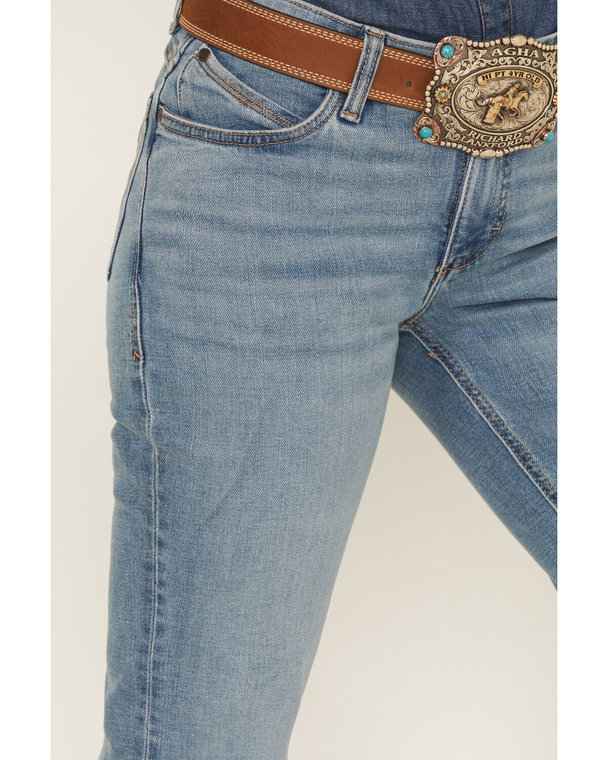 Wrangler Women's Medium Wash Mid Rise Willow Ultimate Riding Bootcut Stretch Denim Jeans
