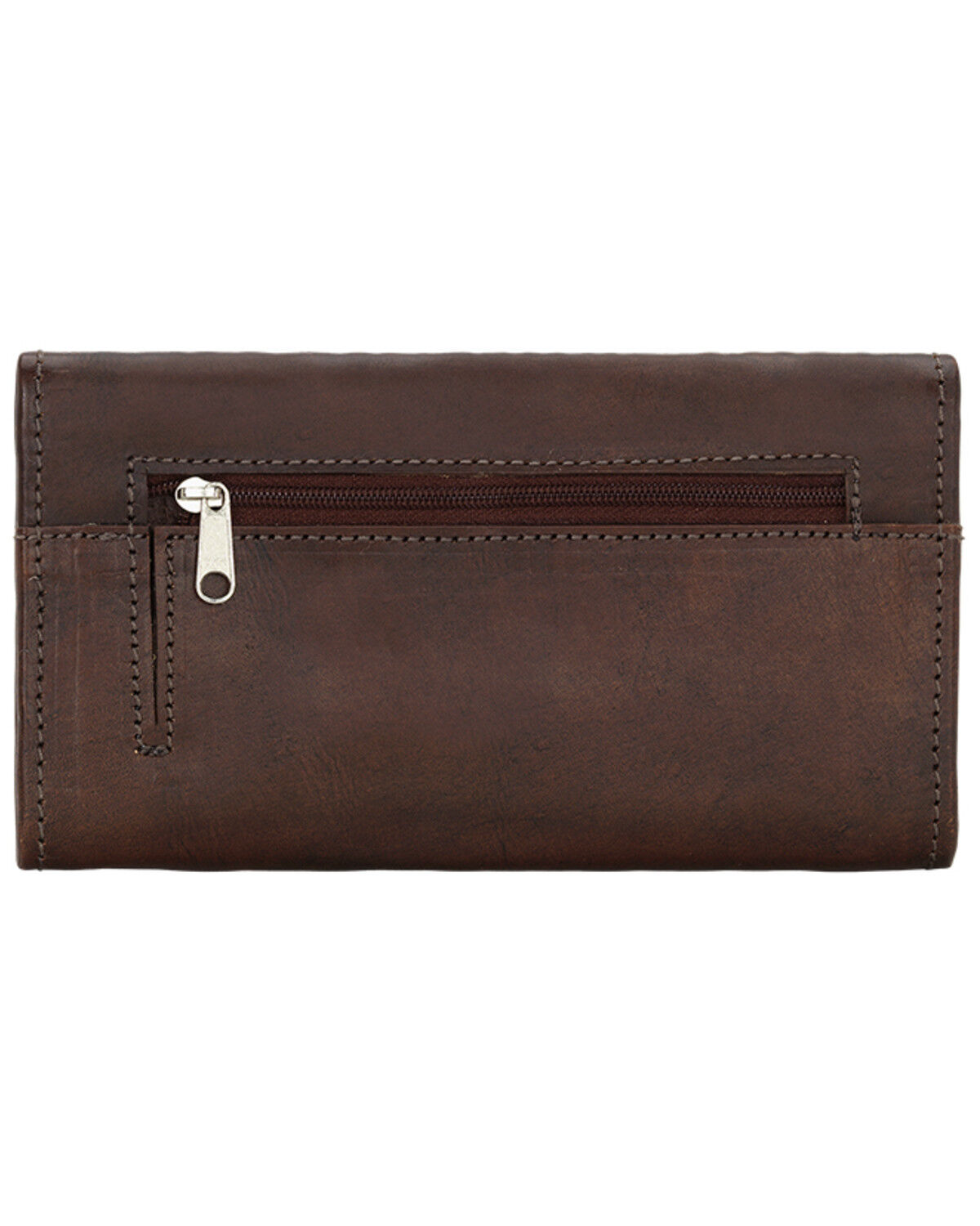 American West Mohave Canyon Ladies' Chestnut Brown Tri-Fold Wallet