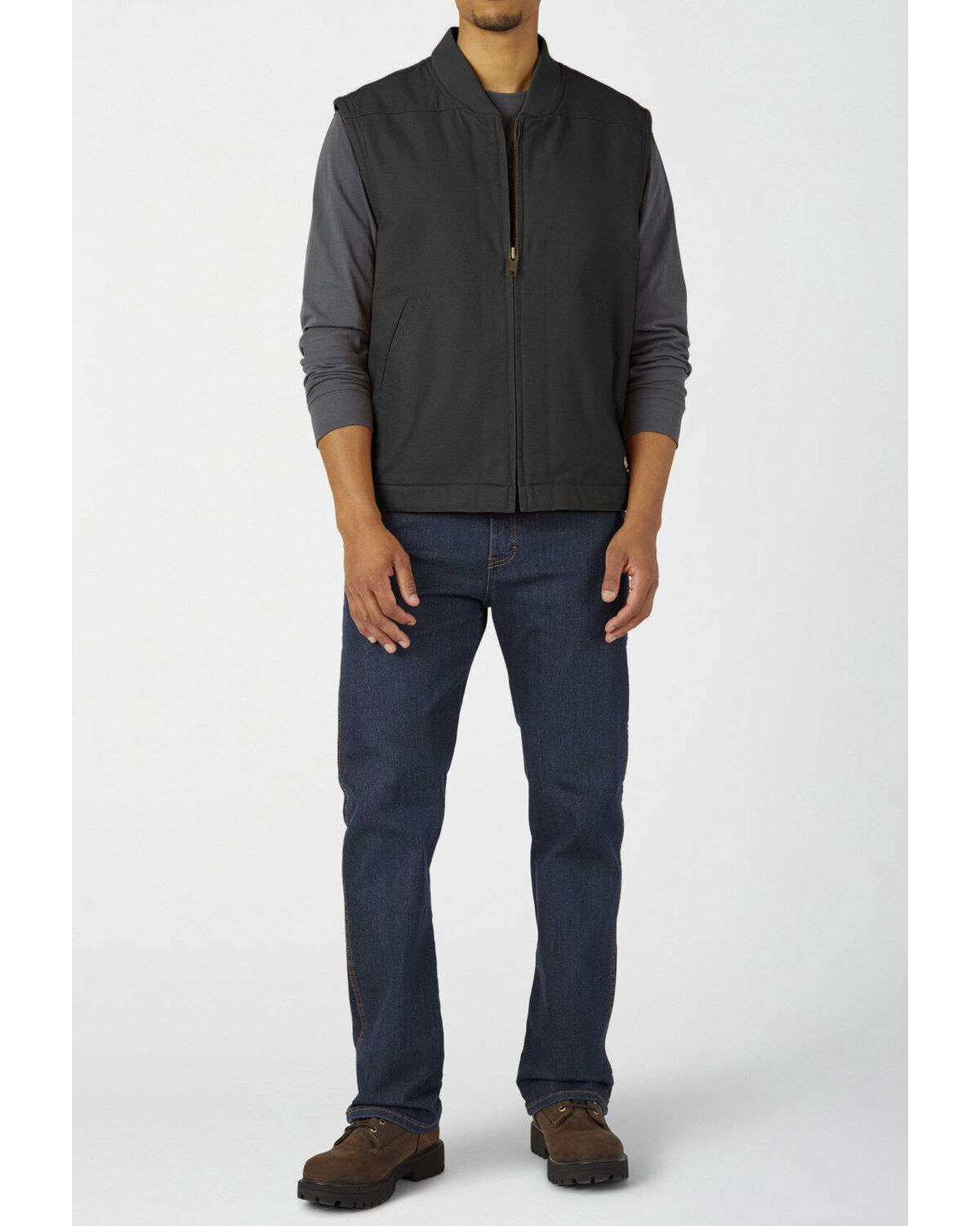 Dickies Men's Rinsed Black Brushed Sherpa Duck Work Vest