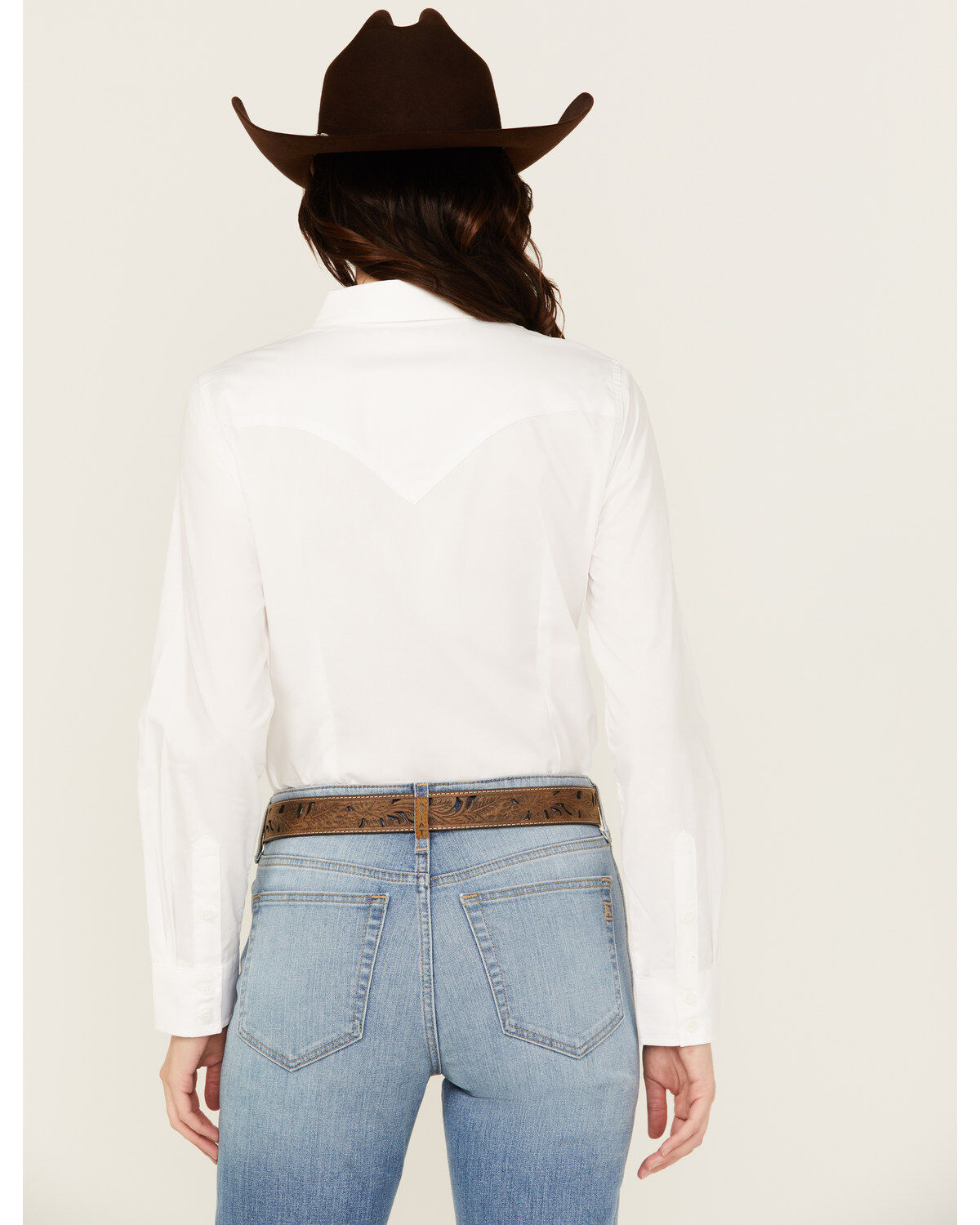 Wrangler Retro Women's Solid Long Sleeve Button-Down Stretch Western Shirt