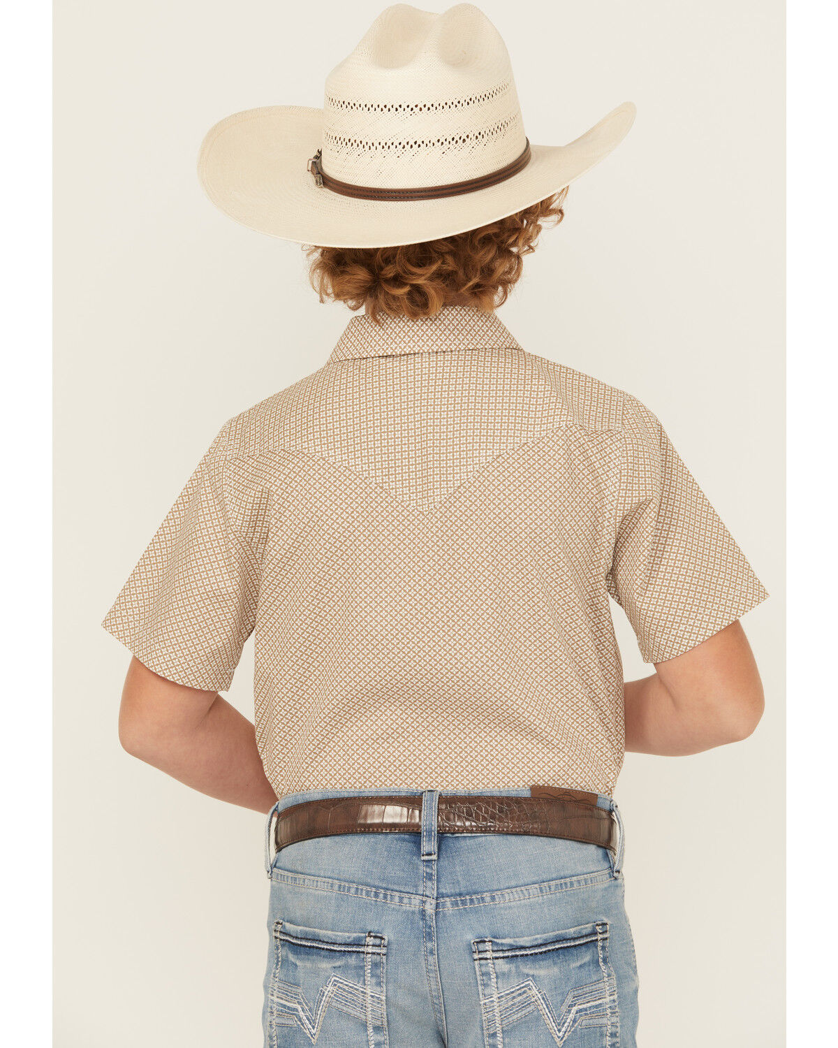 Cody James Boys' Grill and Greet Medallion Print Short Sleeve Snap Western Shirt