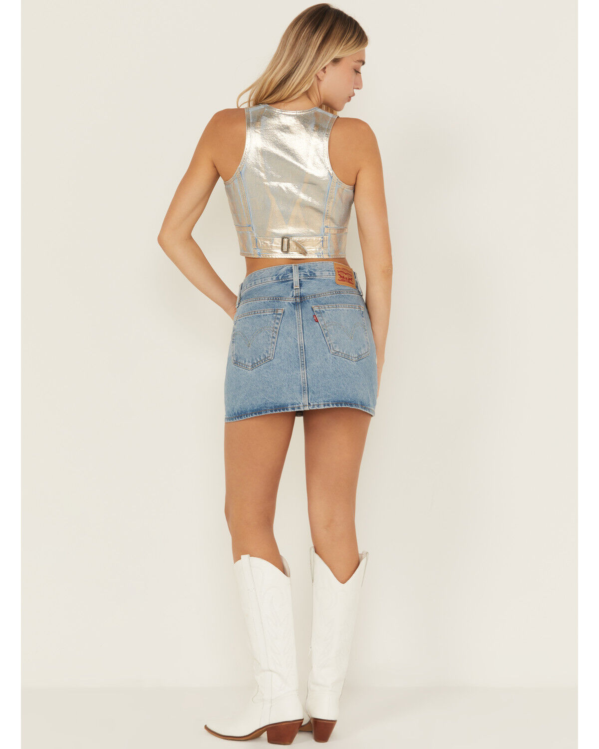 Levi's Women's Shine Theory Icon Light Wash Mid Rise Mini Denim Skirt