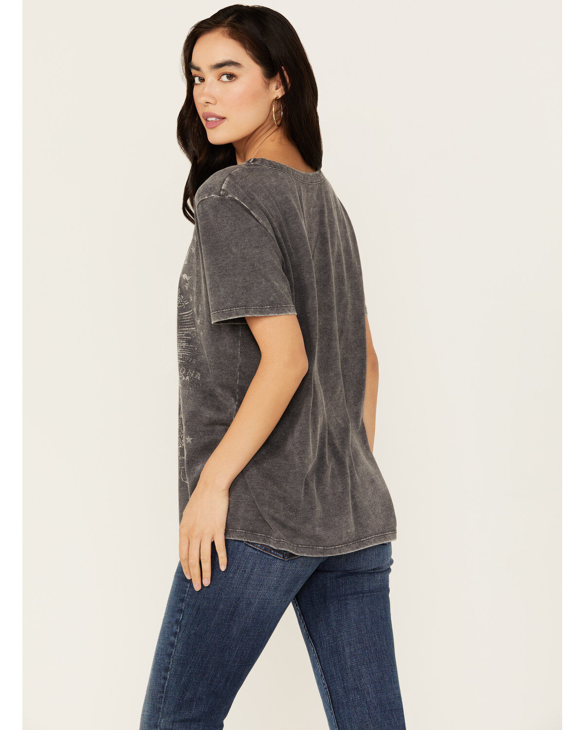 Blended Women's Rodeo Cowboy Cutout Short Sleeve Graphic Tee