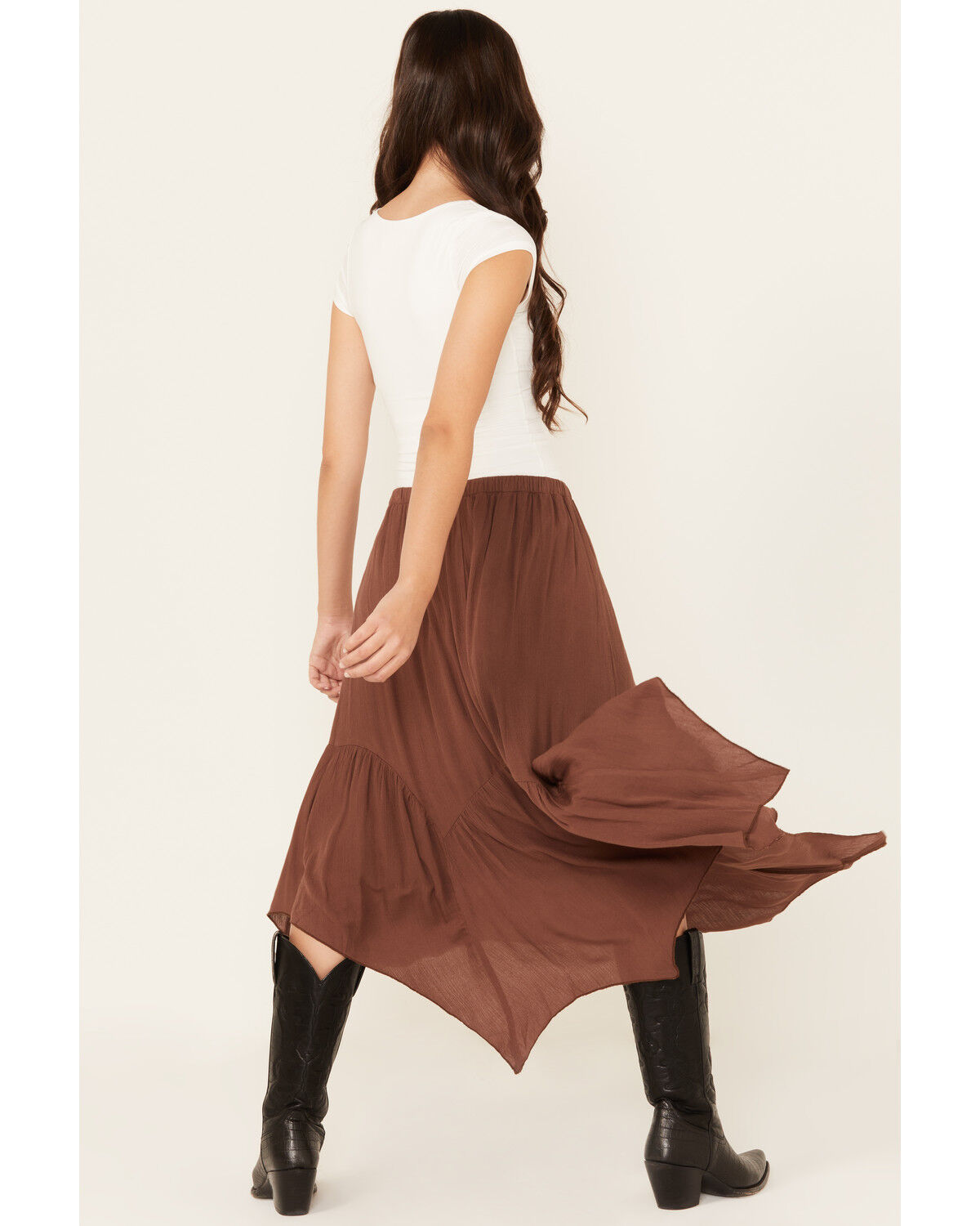 Originality Women's Handkerchief Hem Midi Skirt