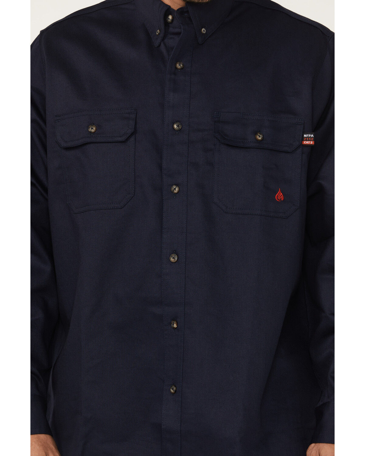 Forge Workwear Men's FR Solid Long Sleeve Button-Down Work Shirt