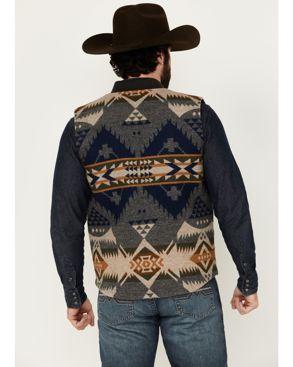 Pendleton Men's Colton Multicolored Print Zip-Up Quilted Vest