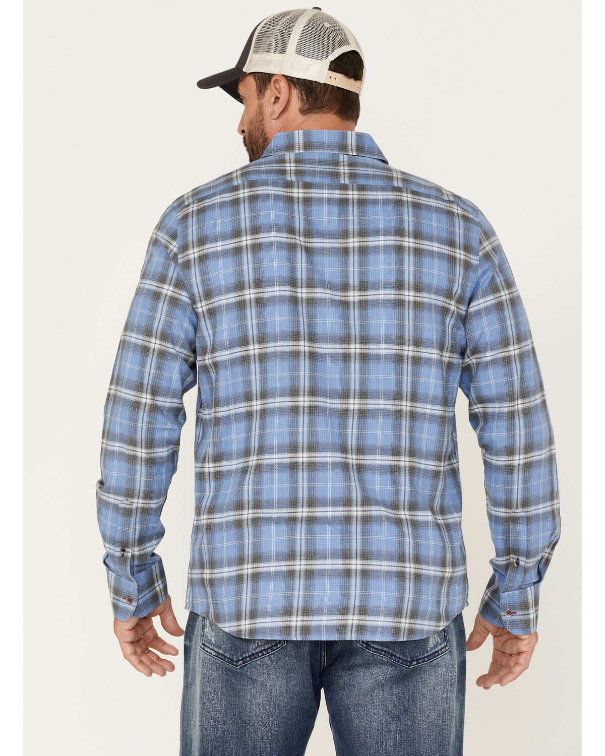 Flag & Anthem Men's Willcox Vintage Wash Plaid Print Long Sleeve Button Down Shirt