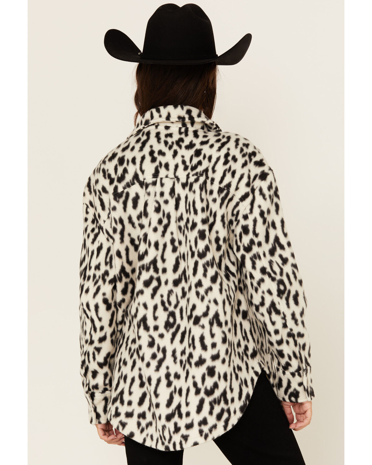 Fornia Women's Leopard Print Polar Fleece Shacket