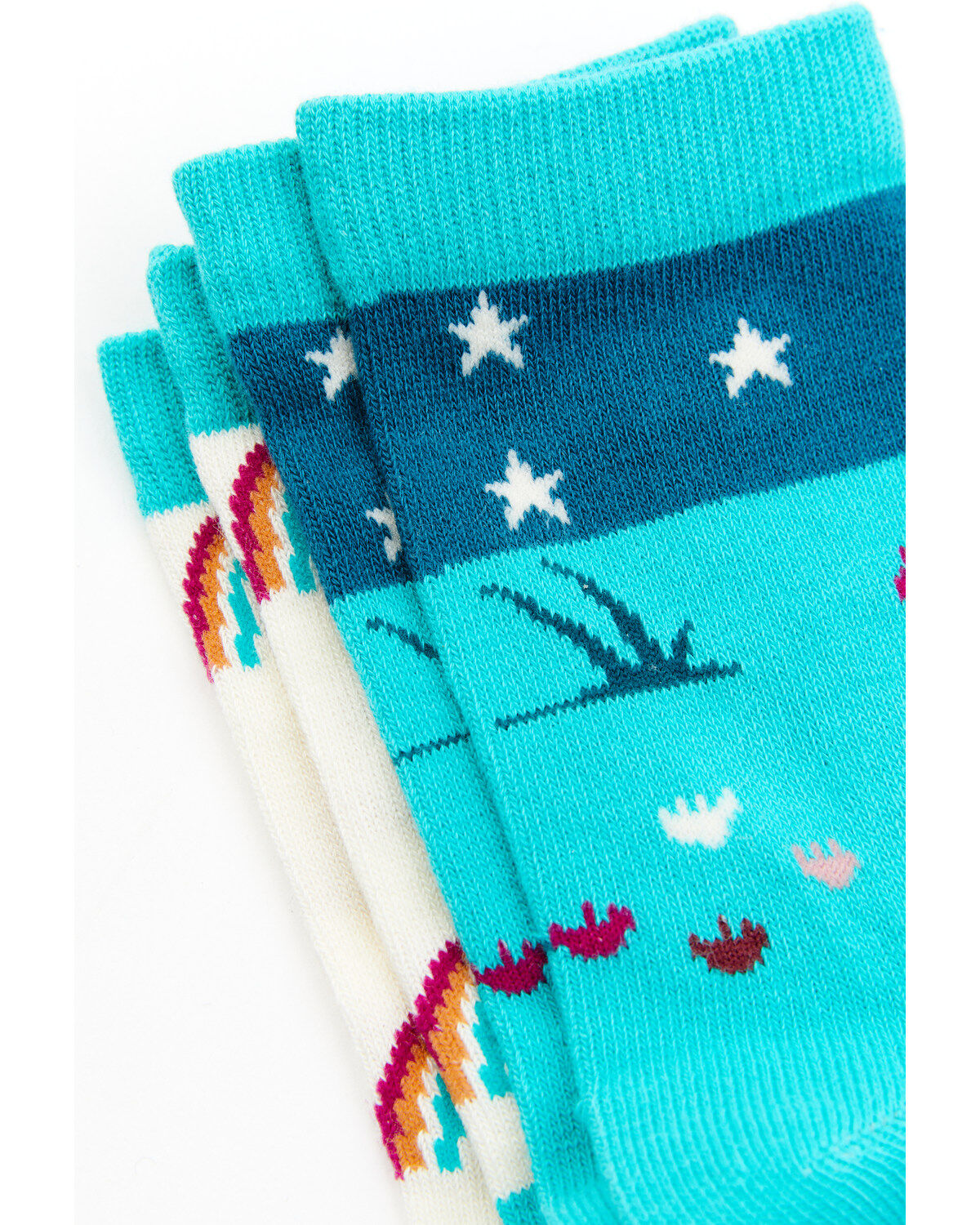 Shyanne Girls' Rainbow 2-Pack Crew Socks