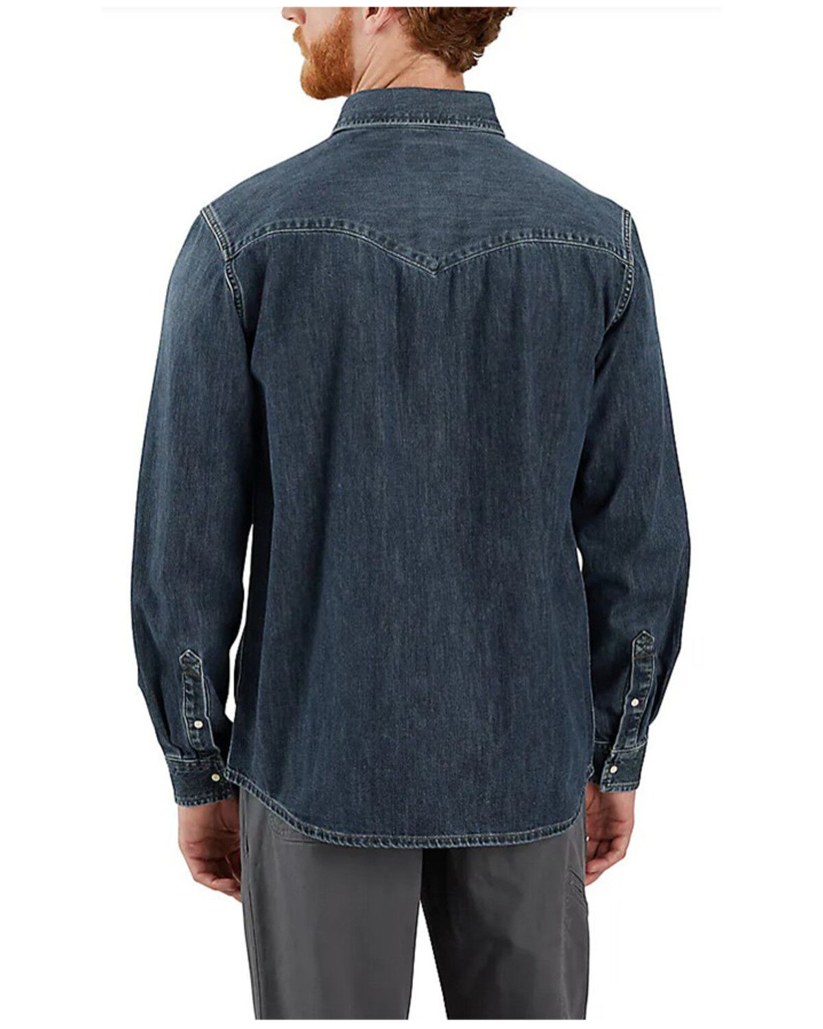 Carhartt Men's Montana Relaxed Fit Medium Washed Long Sleeve Snap Denim Work Shirt