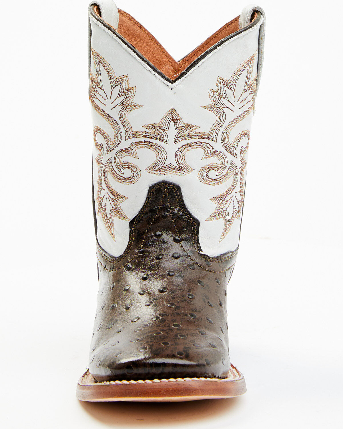 Tanner Mark Boys' Ostrich Print Western Boots - Broad Square Toe