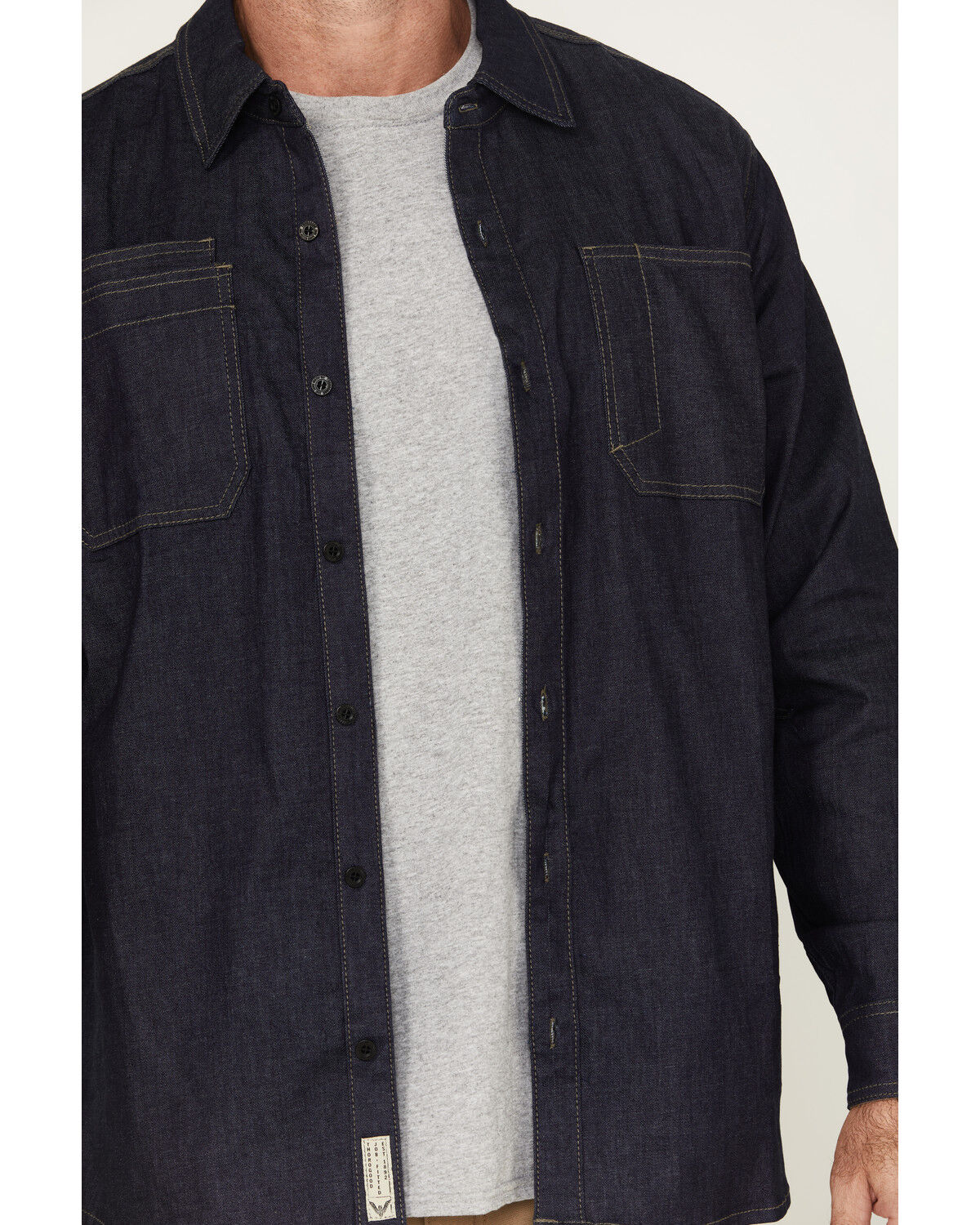 Thorogood Men's Vintage Stretch Denim Long Sleeve Button-Down Stretch Work Shirt