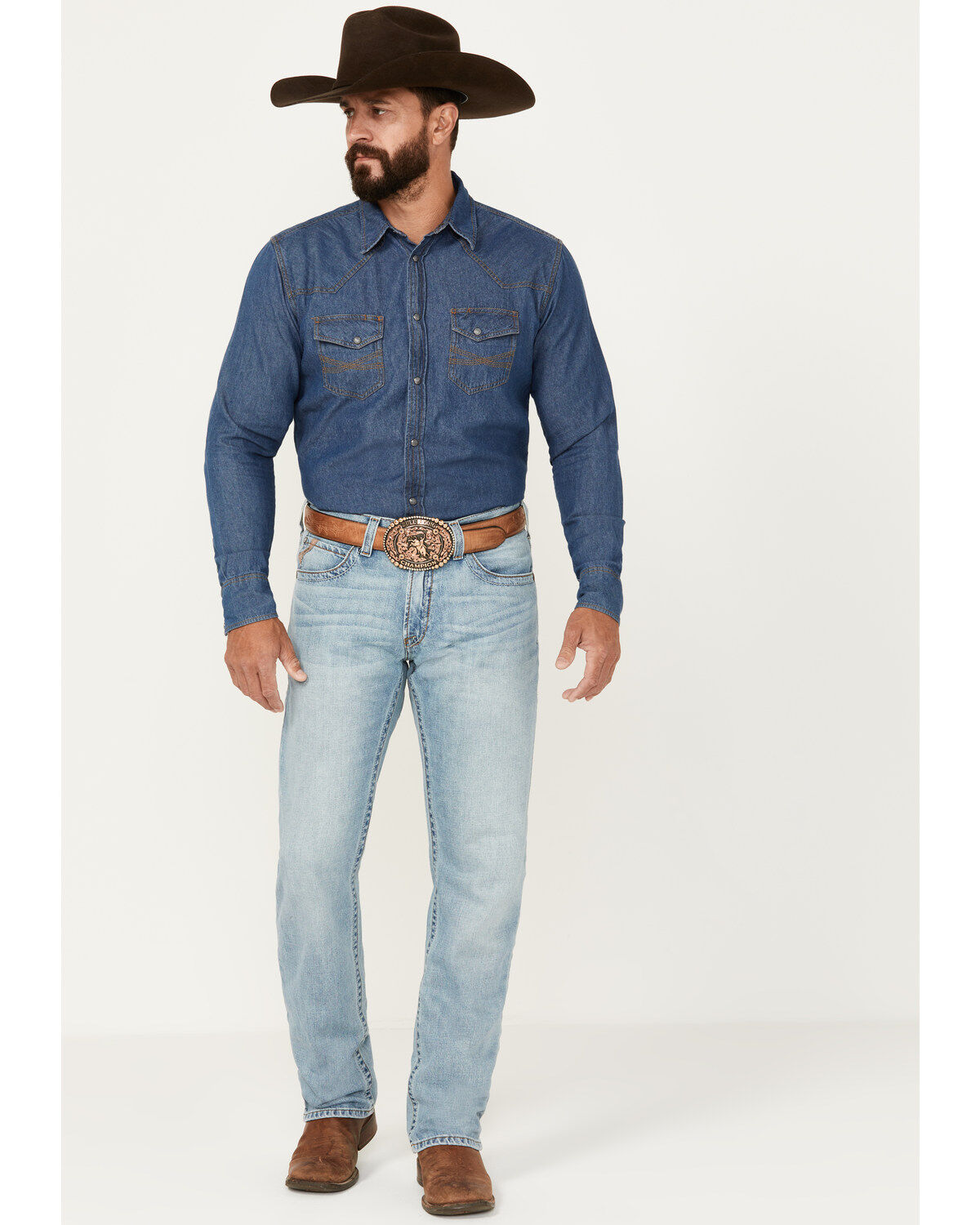 Ariat Men's M4 Cruz Austin Light Wash Relaxed Straight Rigid Jeans