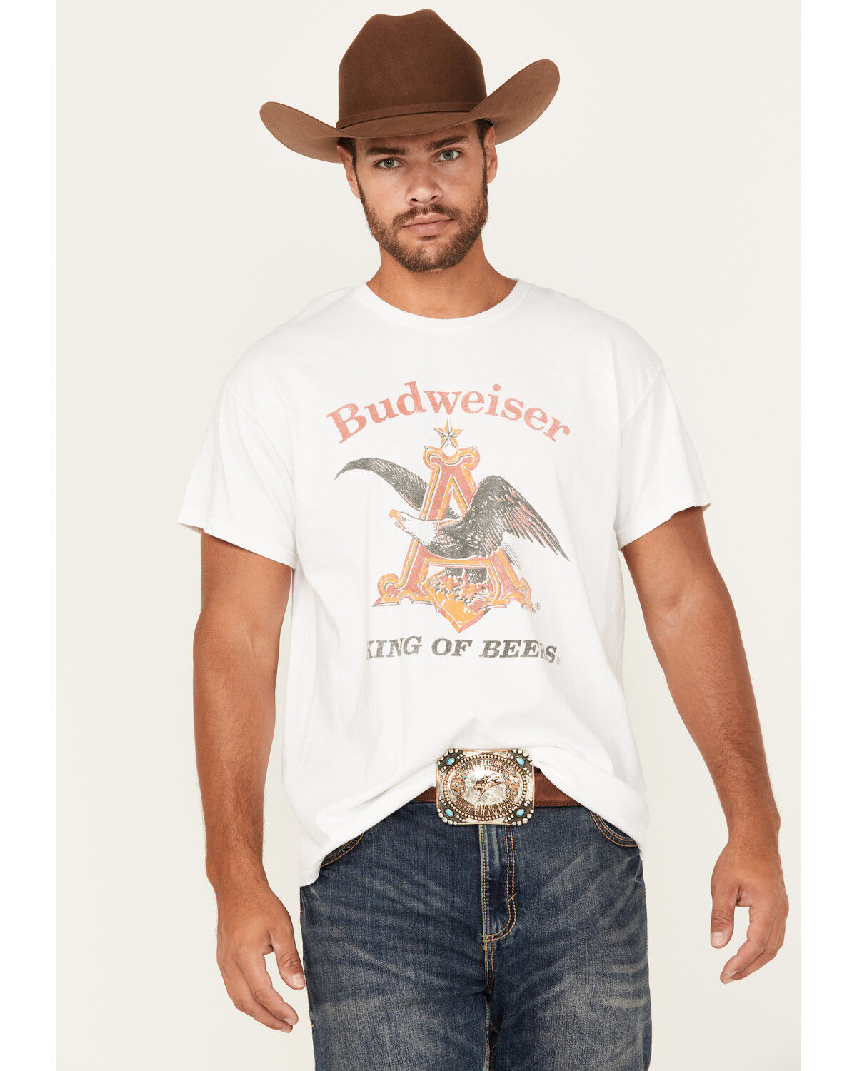 Budweiser Men's King Of Beers Logo Short Sleeve Graphic T-Shirt