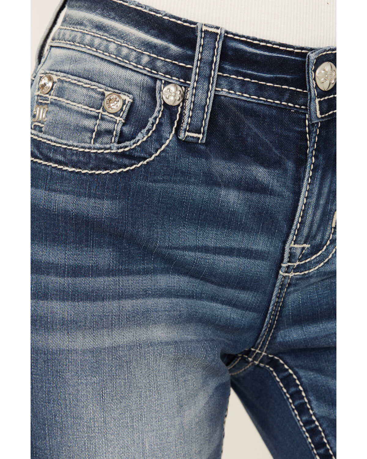 Miss Me Women's Dark Wash Mid Rise Stretch Bootcut Jeans