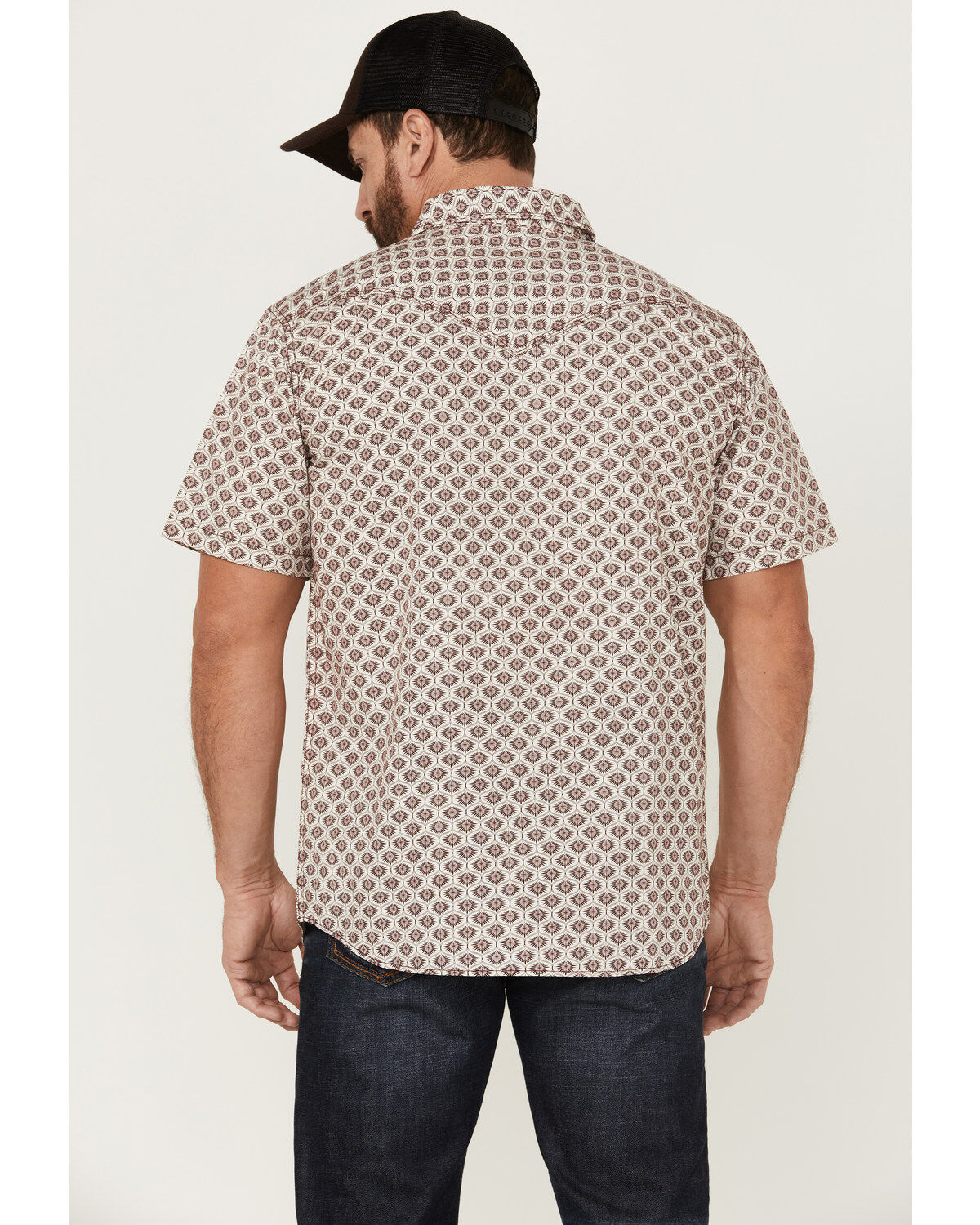 Moonshine Spirit Men's Sparky Medallion Geo Print Short Sleeve Snap Western Shirt