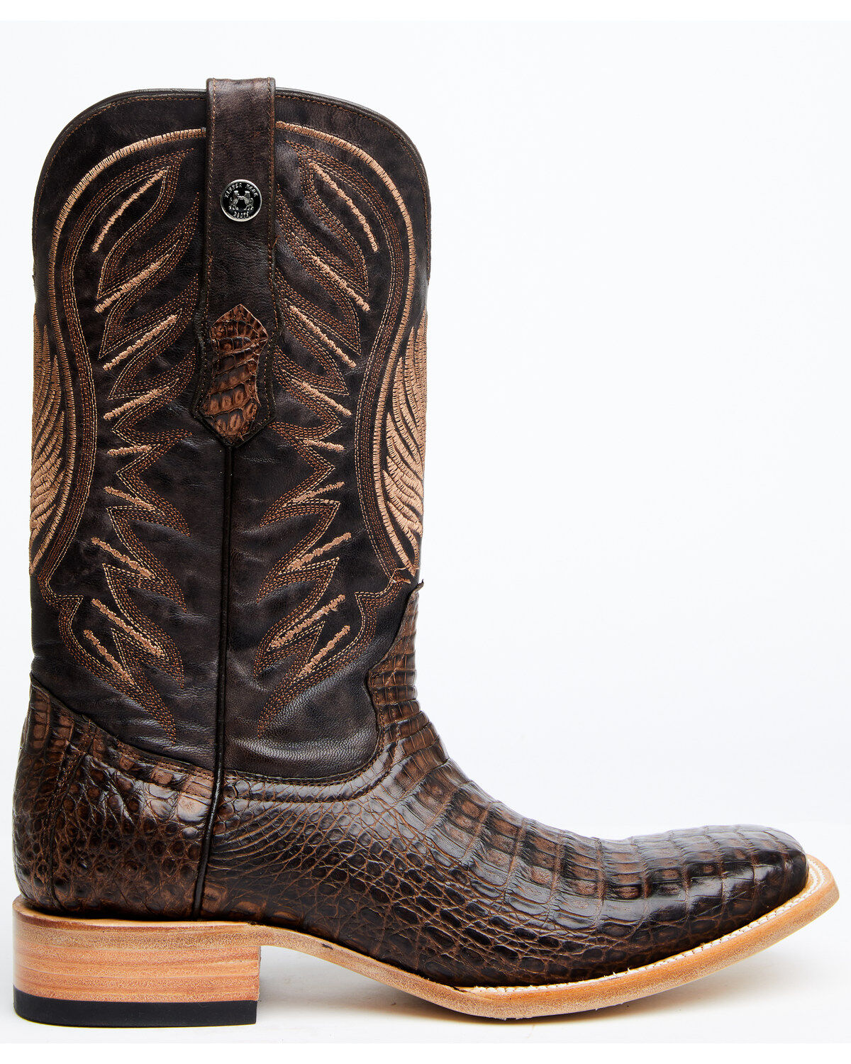 Tanner Mark Men's Shawnee Exotic Caiman Belly Western Boots - Broad Square Toe