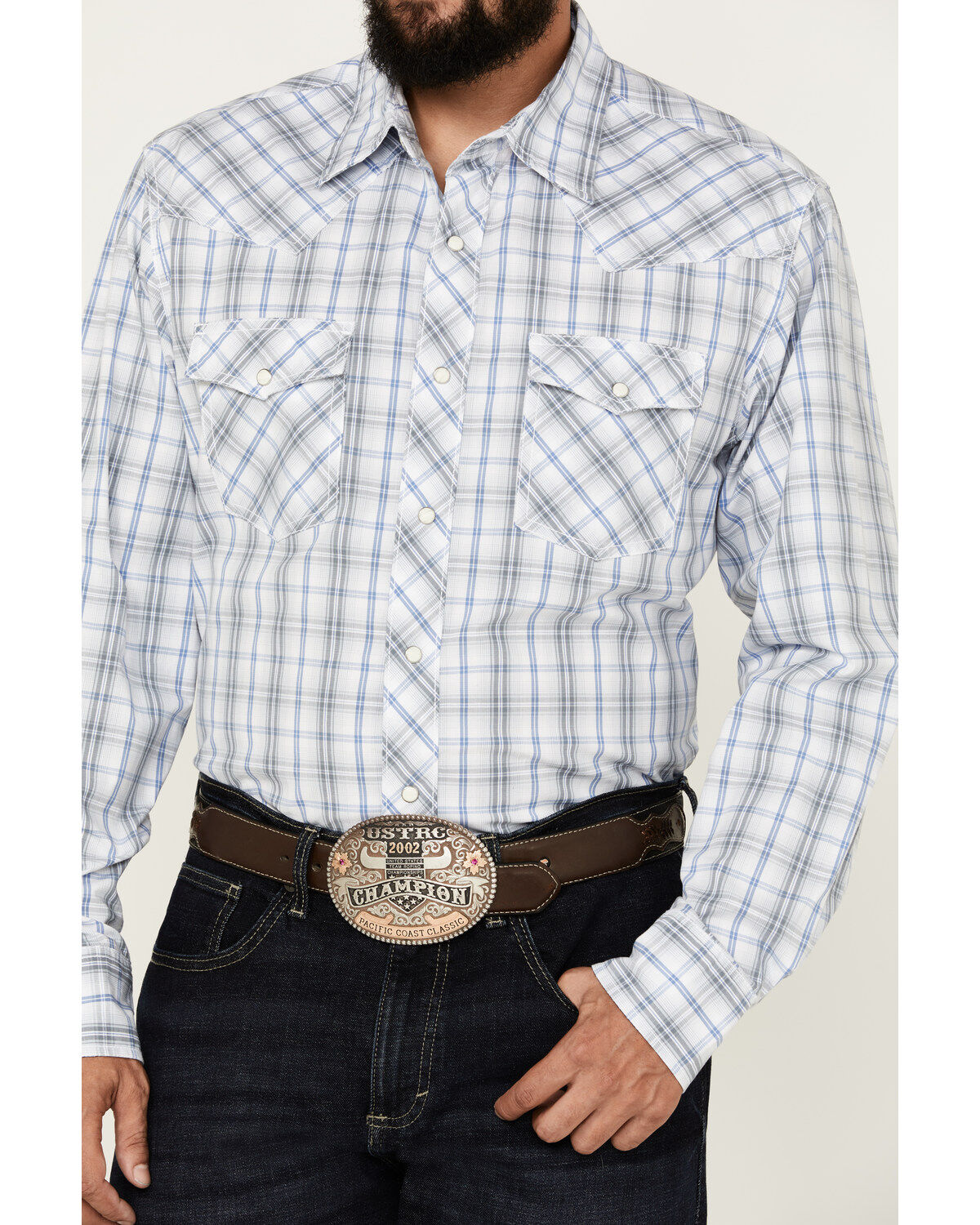 Wrangler 20X Men's Plaid Print Long Sleeve Snap Western Shirt