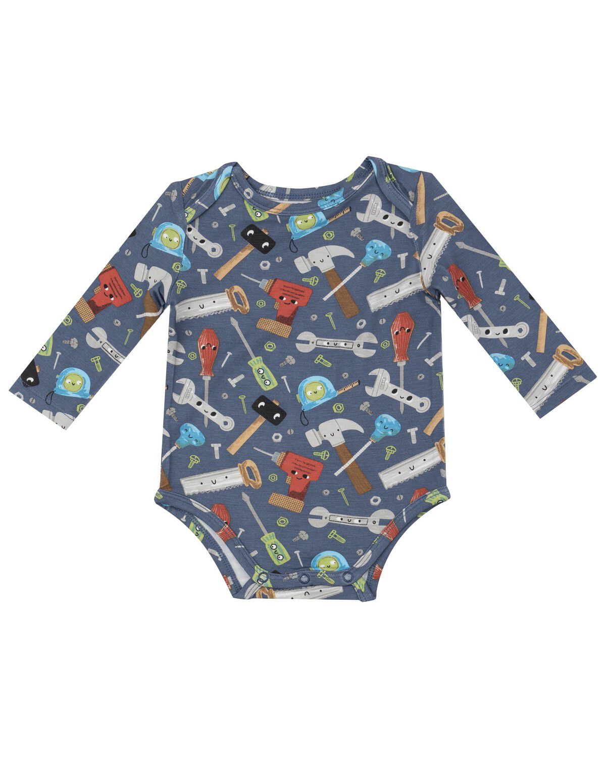 Angel Dear Infant Boys' Happy Tools Conversation Print Long Sleeve Onesie