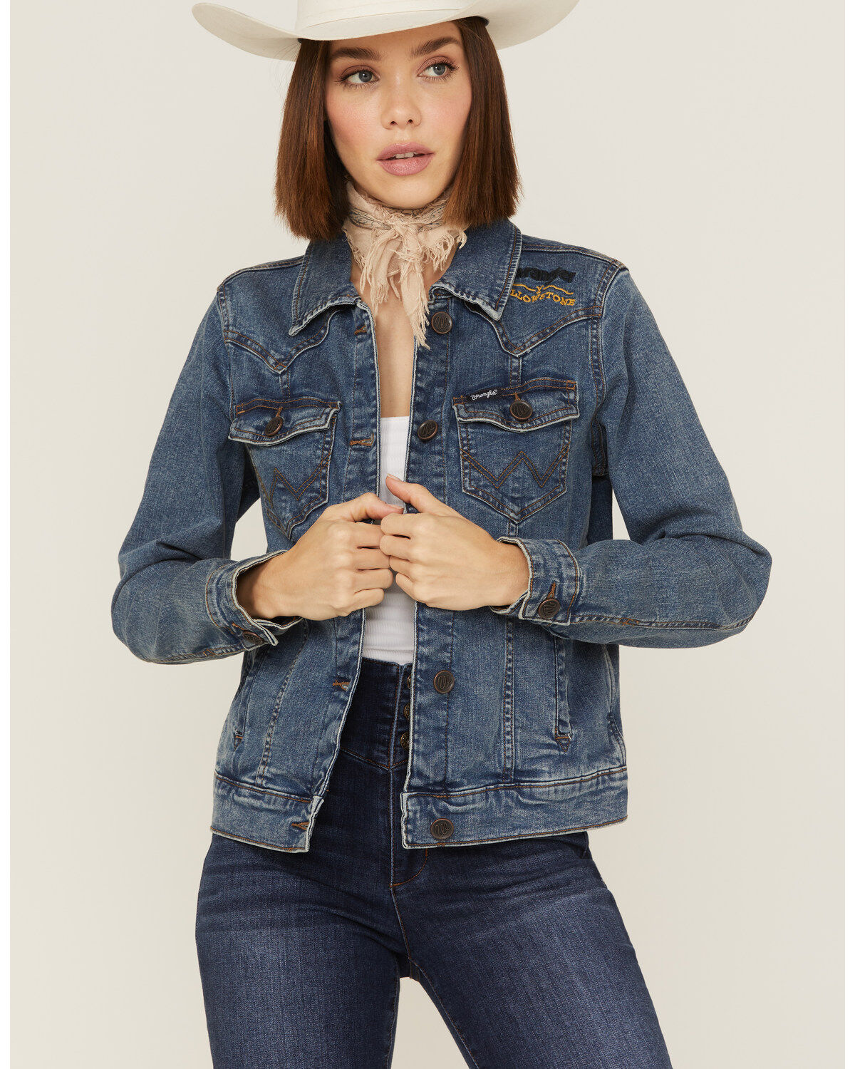 Wrangler Women's Yellowstone Laser Denim Jacket