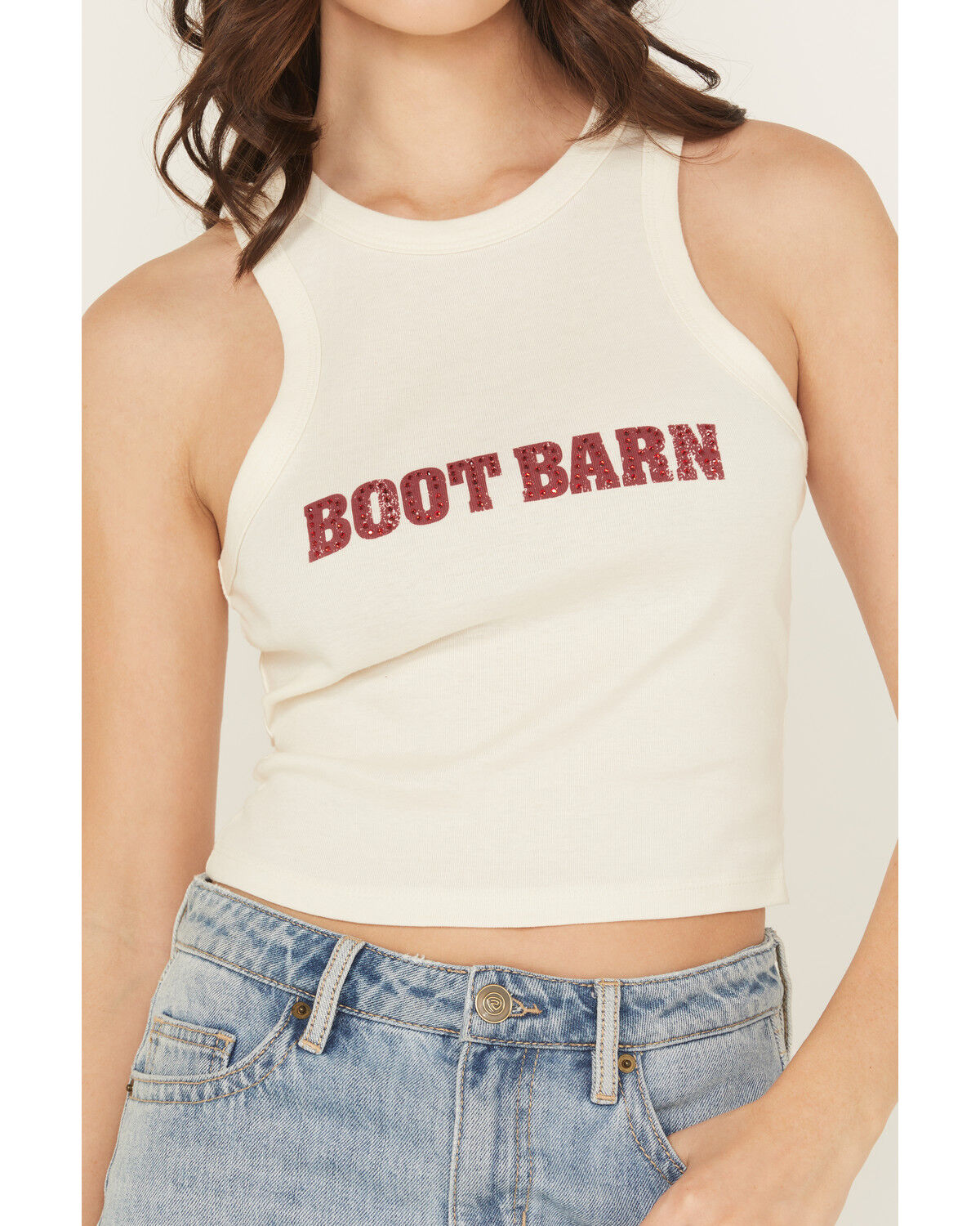 Boot Barn Women's Rhinestone Logo Racerback Tank