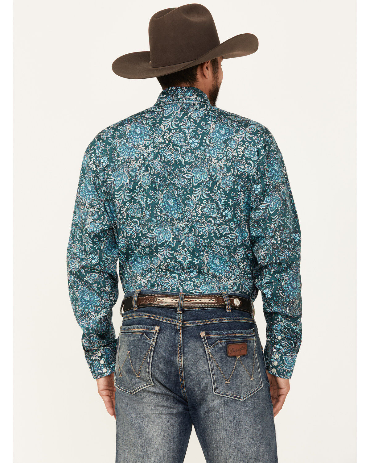 Stetson Men's Floral Print Long Sleeve Pearl Snap Western Shirt