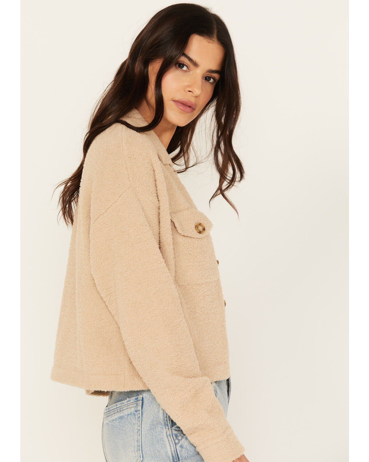 Cleo + Wolf Women's Cropped Boucle Cardigan