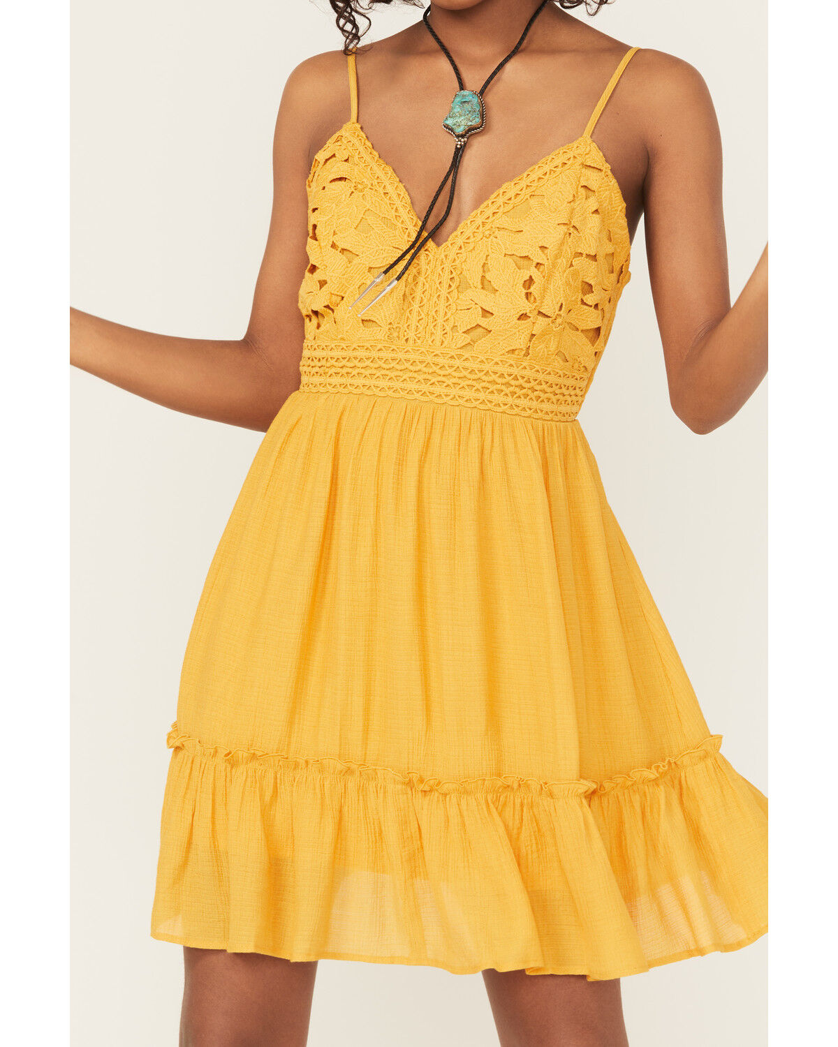 Shyanne Women's Bustier Tie Back Lace Mini Dress