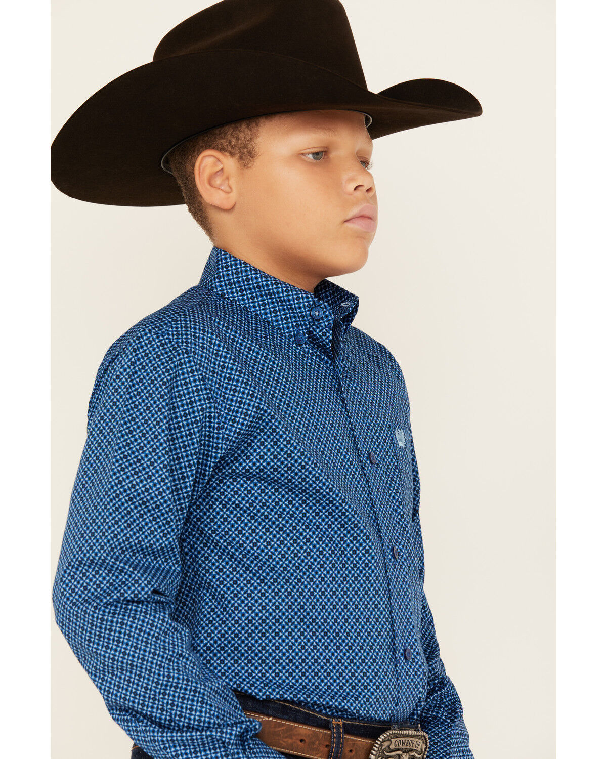 Cinch Boys' Geo Print Long Sleeve Button-Down Western Shirt