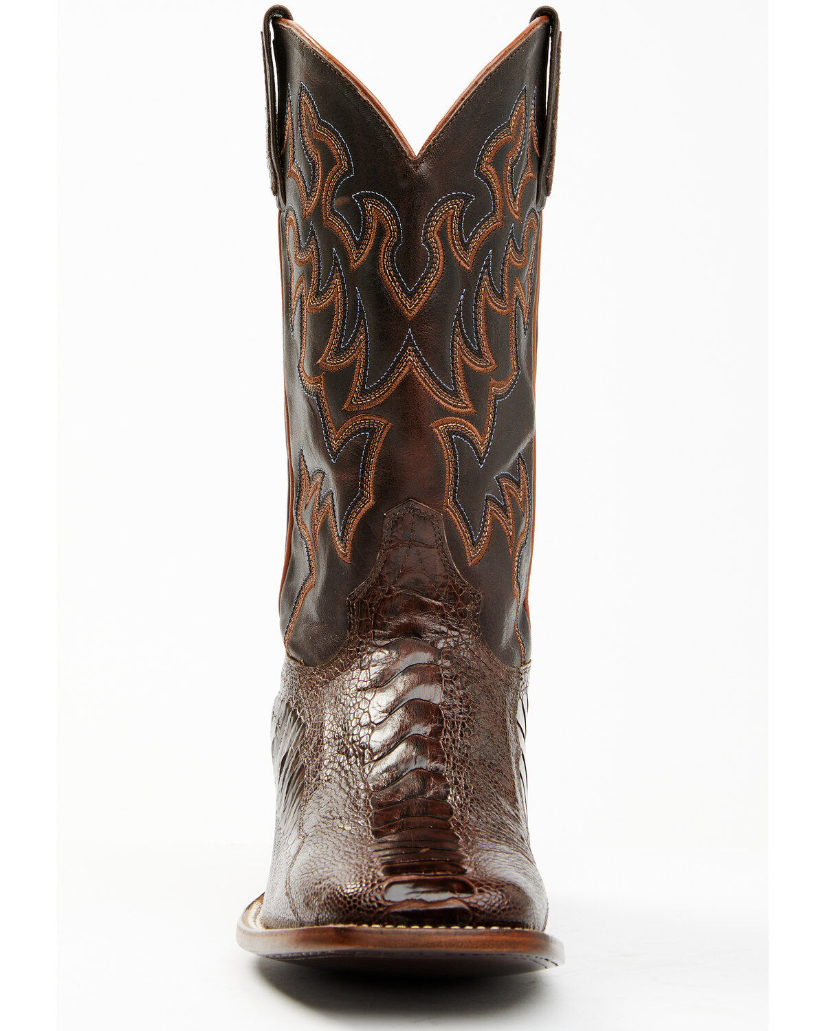Cody James Men's Antique Cafe Ostrich Leg Exotic Western Boots - Broad Square Toe