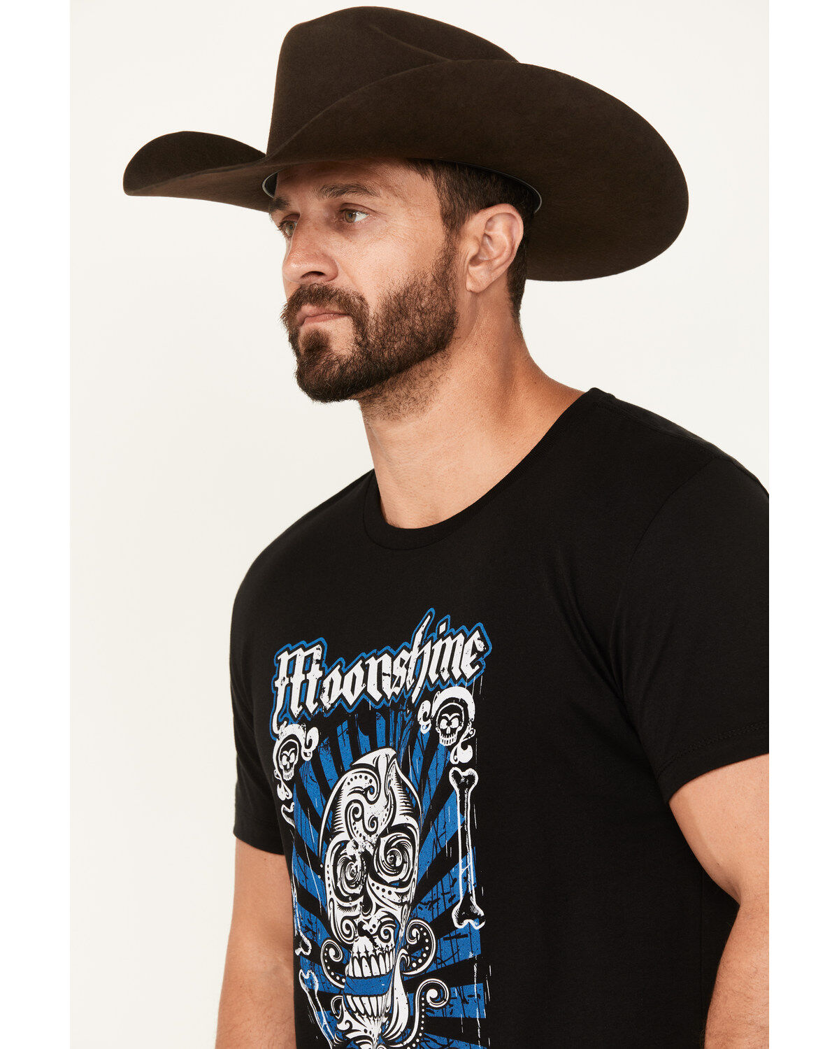 Moonshine Spirit Men's Skull Card Short Sleeve Graphic T-Shirt