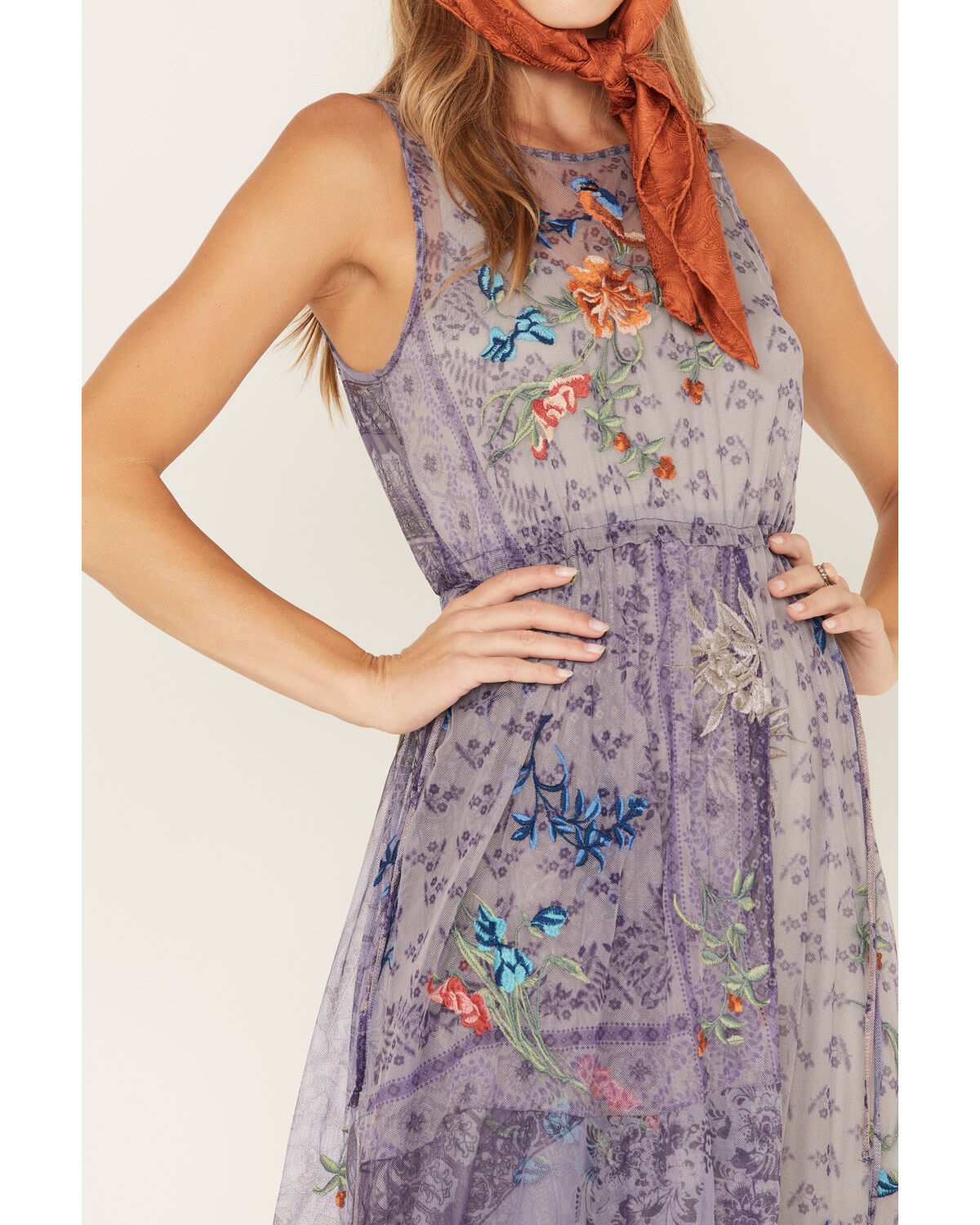 Johnny Was Women's Silvana Mesh Midi Dress