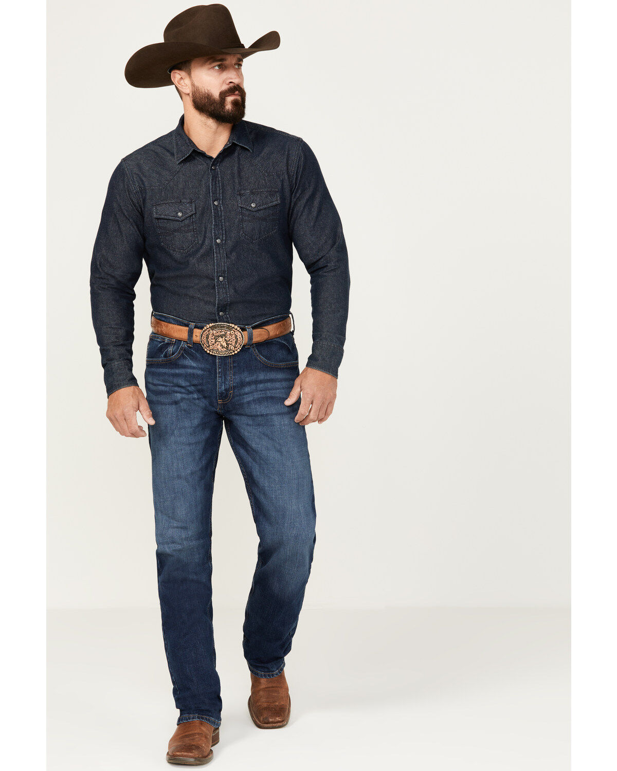 Wrangler Men's 20X Carlson Medium Wash Slim Straight Stretch Denim Jeans - Tall