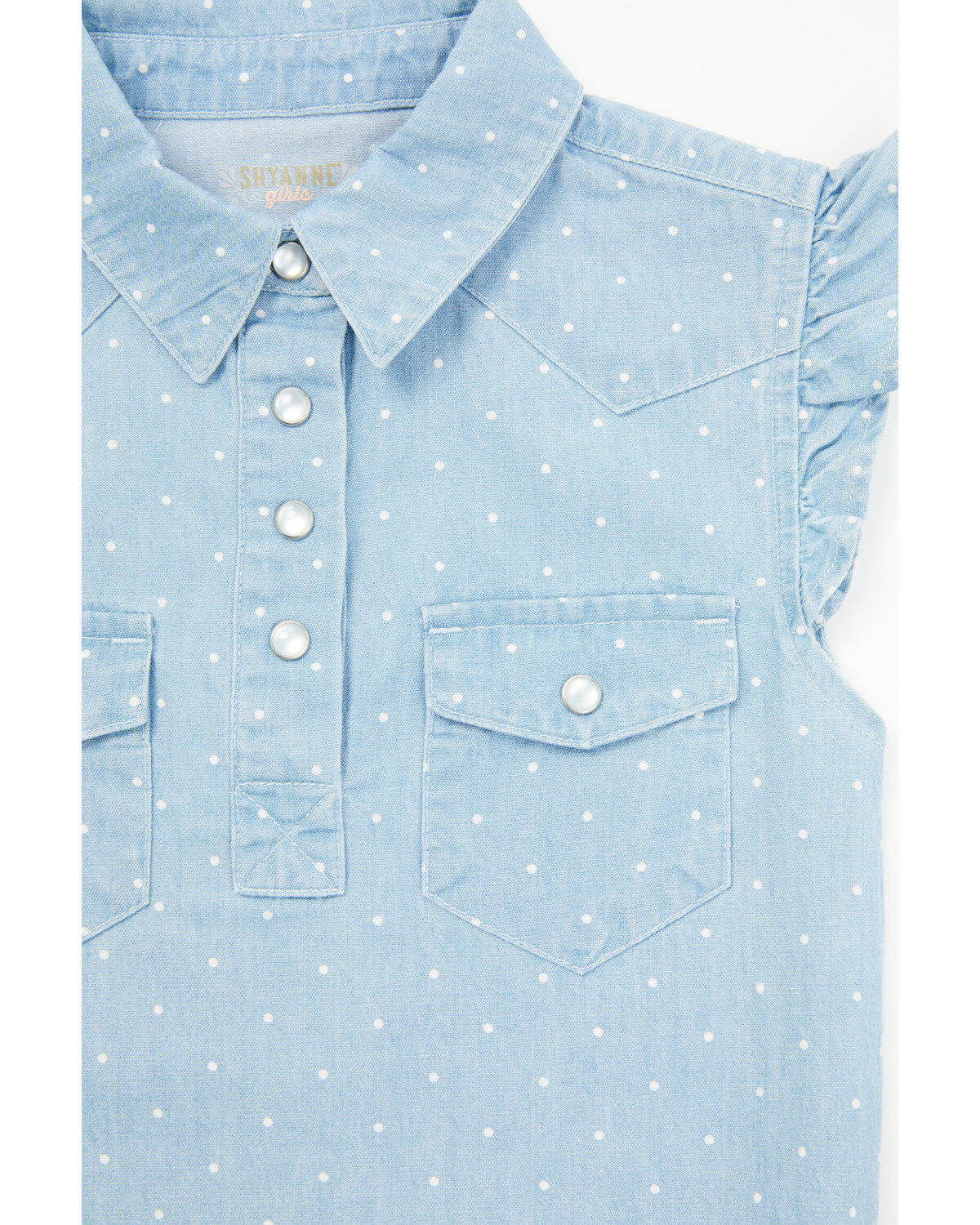 Shyanne Infant Girls' Chambray Flutter Western Onesie