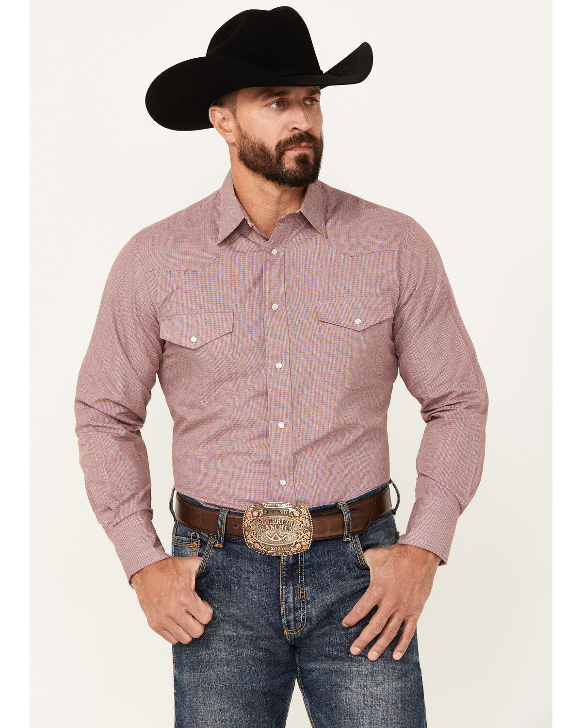 Roper Men's Printed Long Sleeve Pearl Snap Western Shirt