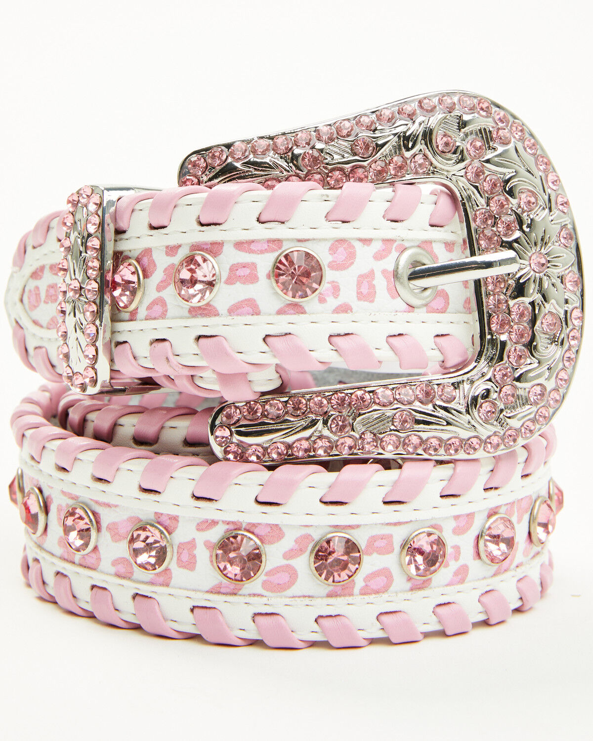 Shyanne Girls' Leopard Print Embellished Bling Belt