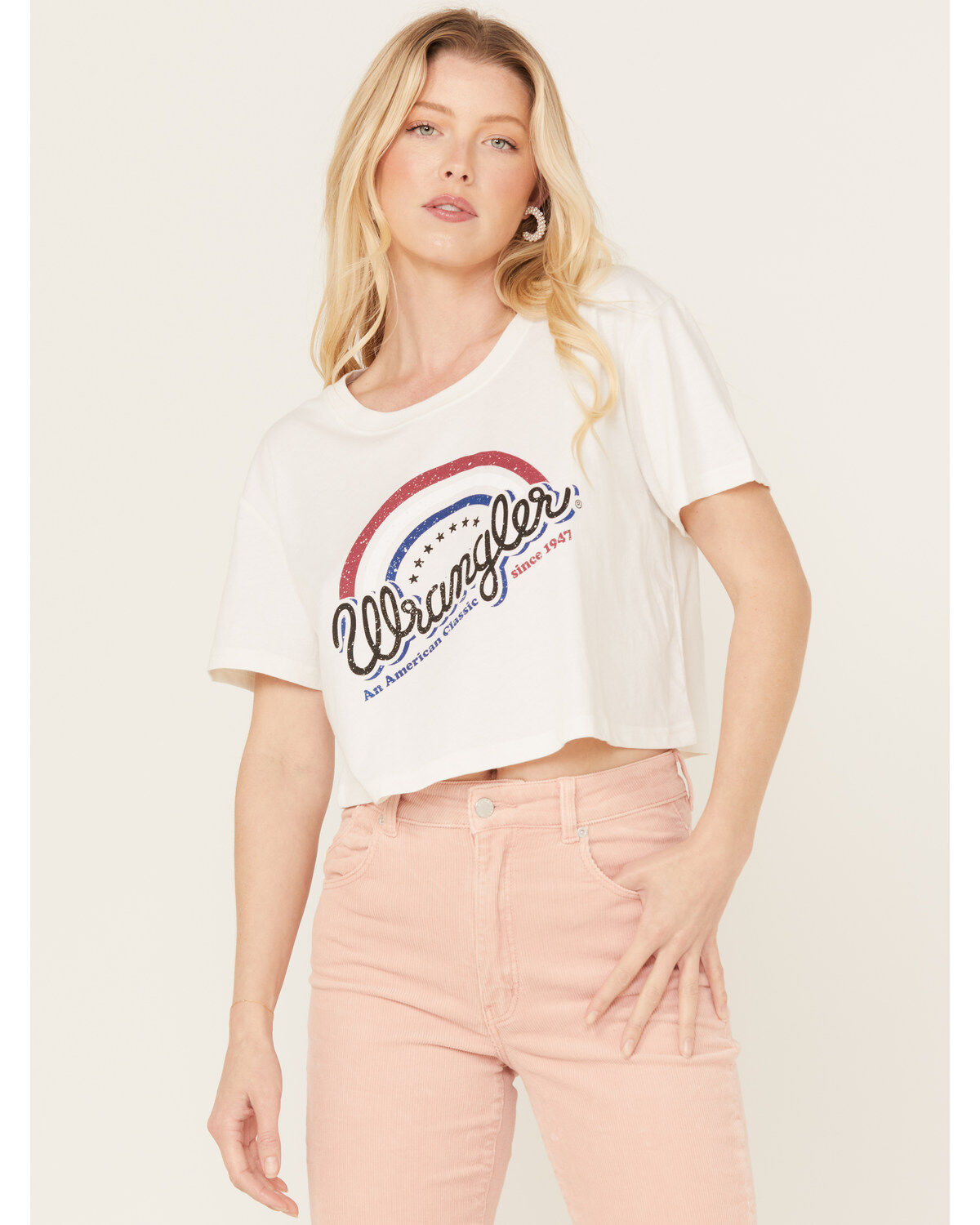 Wrangler Women's Cropped Short Sleeve Logo Graphic Tee