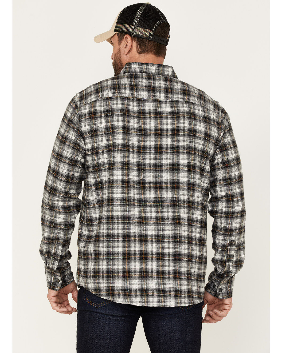 North River Men's Small Plaid Print Long Sleeve Button-Down Flannel Shirt