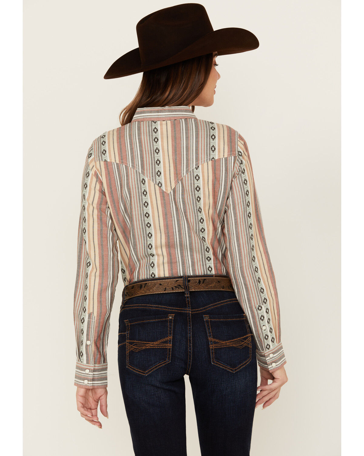 Wrangler Retro Women's Striped Long Sleeve Snap Western Shirt